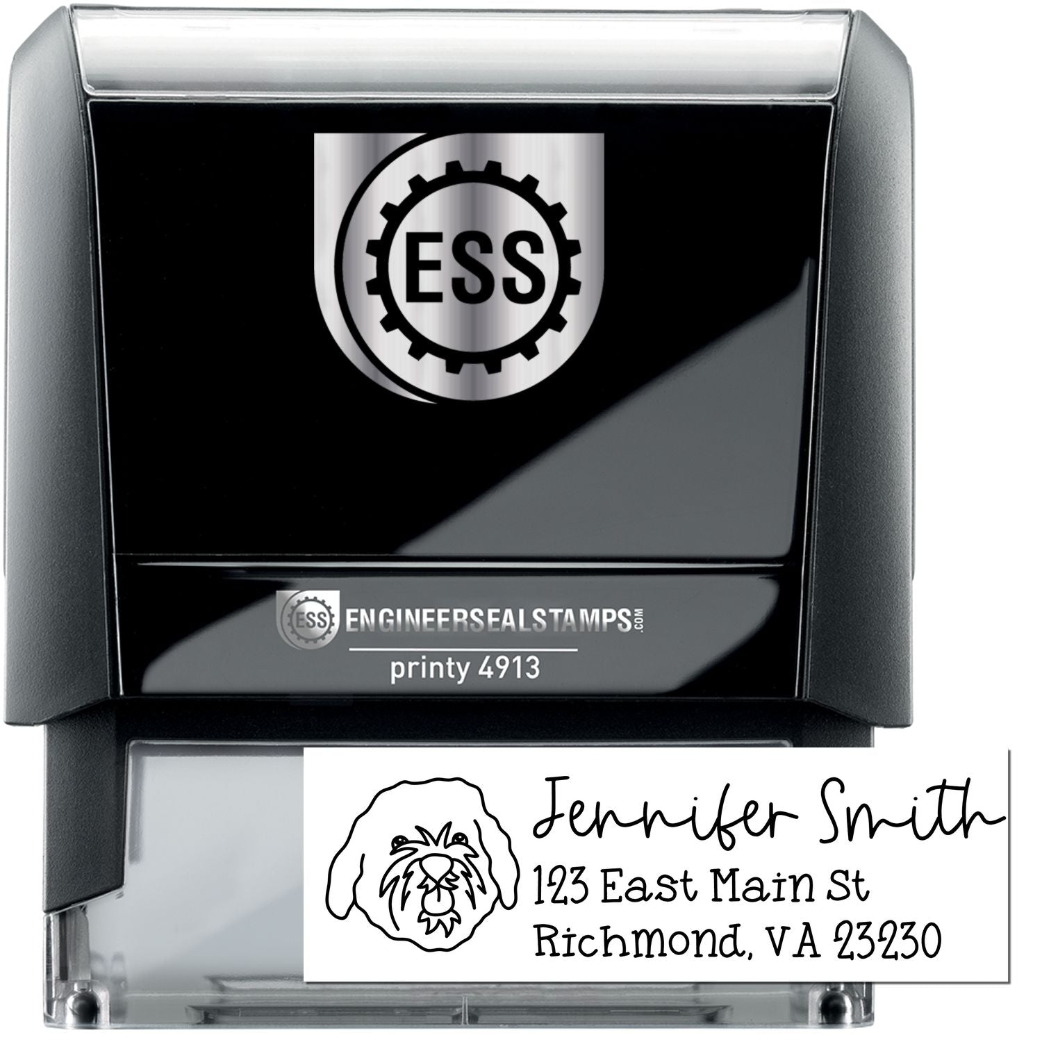 Self-Inking Cavapoo Dog Outline Return Address Stamp Personalized - Engineer Seal Stamps