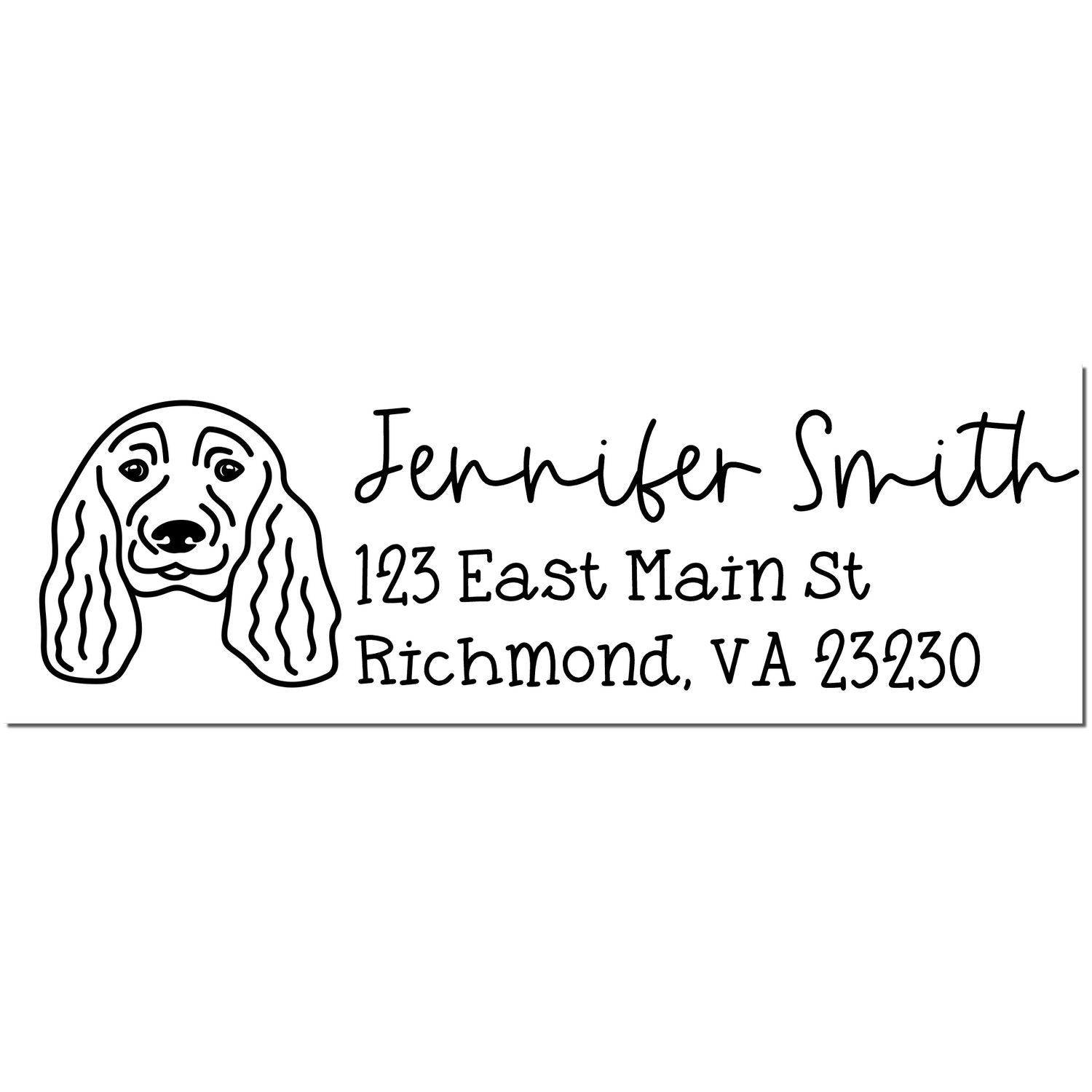 Self-Inking English Cocker Spaniel Dog Outline Return Address Stamp Personalized - Engineer Seal Stamps