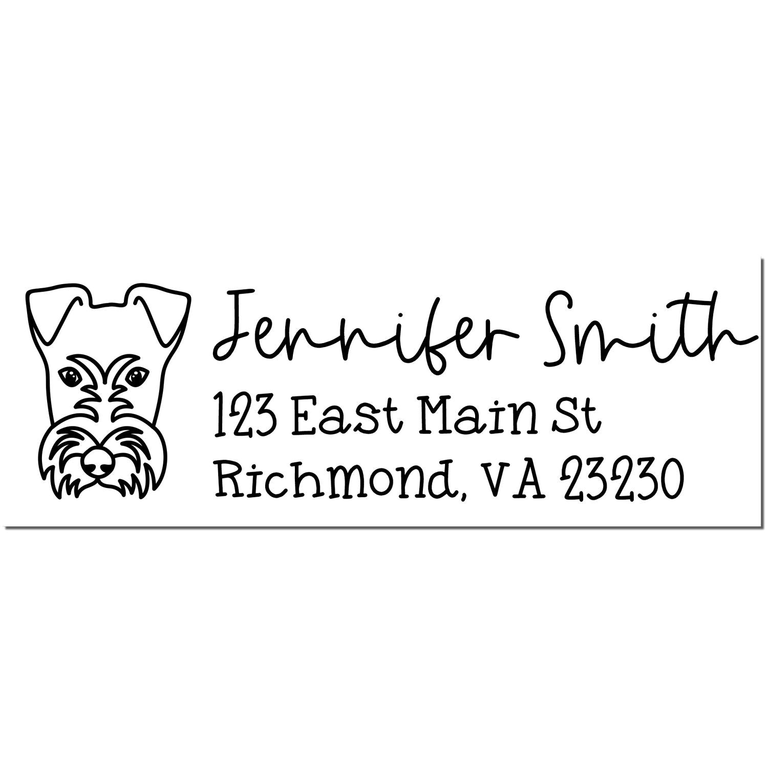 Self-Inking Fox Terrier Dog Outline Return Address Stamp Personalized - Engineer Seal Stamps