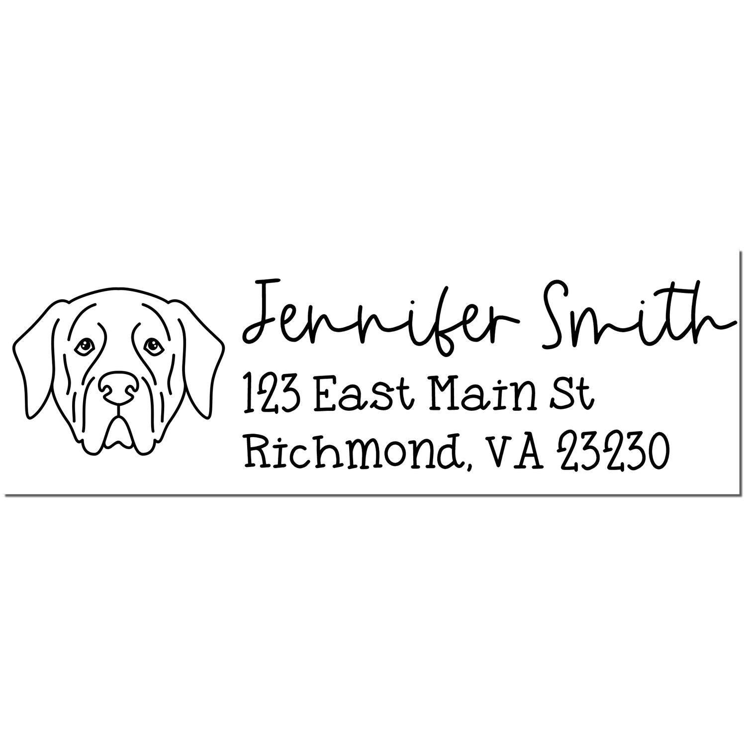 Wood Handle Mastiff Dog Address Stamp Custom - Engineer Seal Stamps