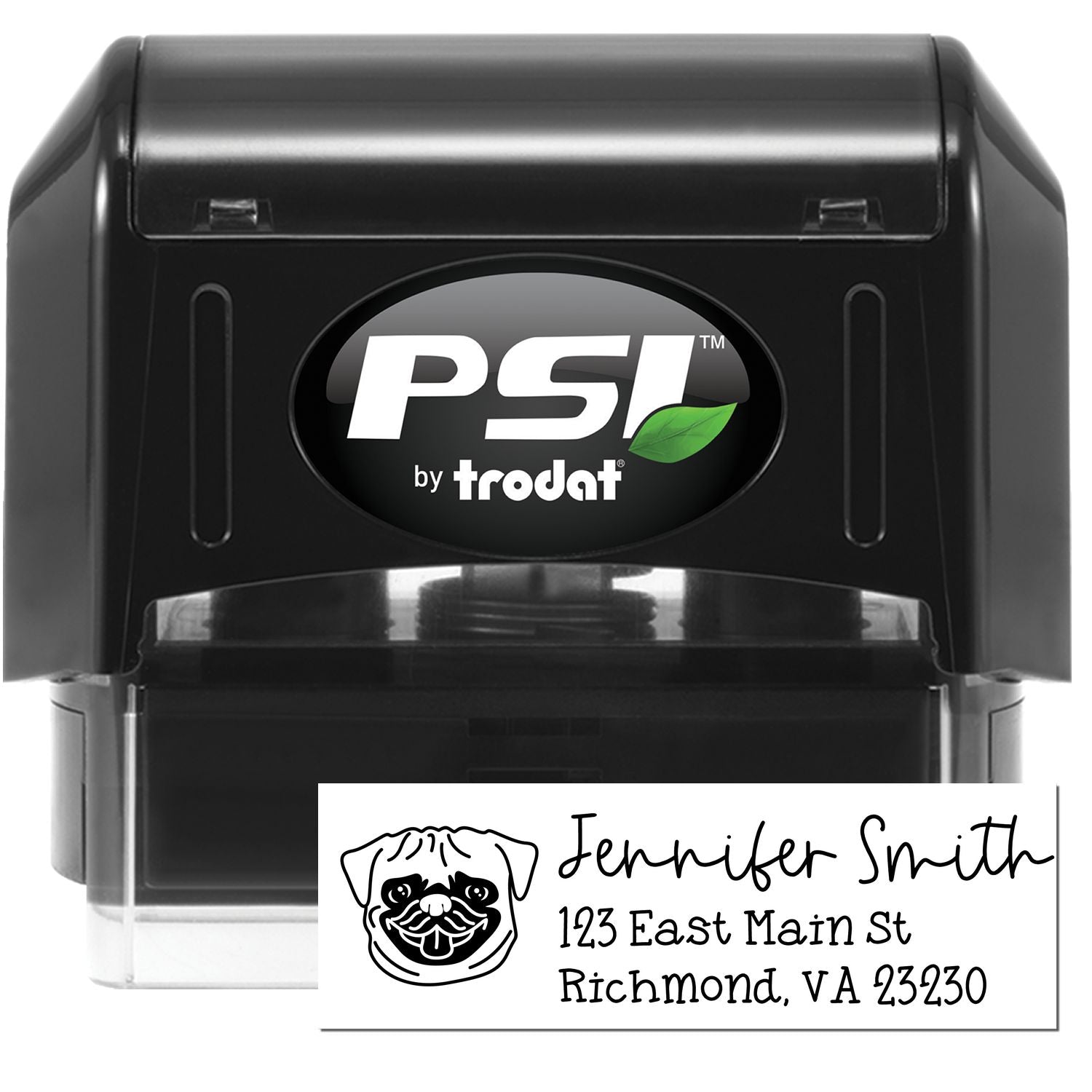 Pug Dog Address Stamp Pre-Inked - Engineer Seal Stamps