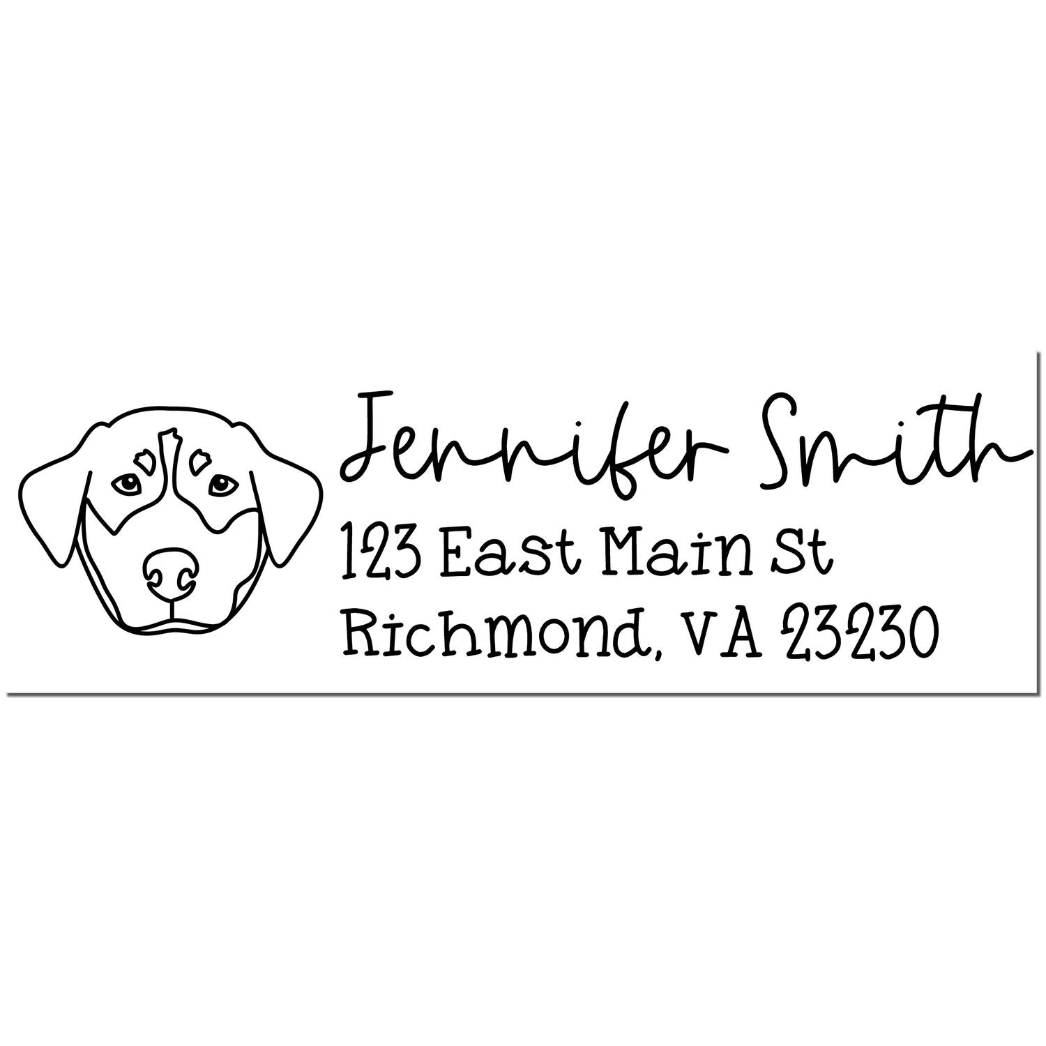 Wood Handle Rottweiler Dog Address Stamp Custom - Engineer Seal Stamps