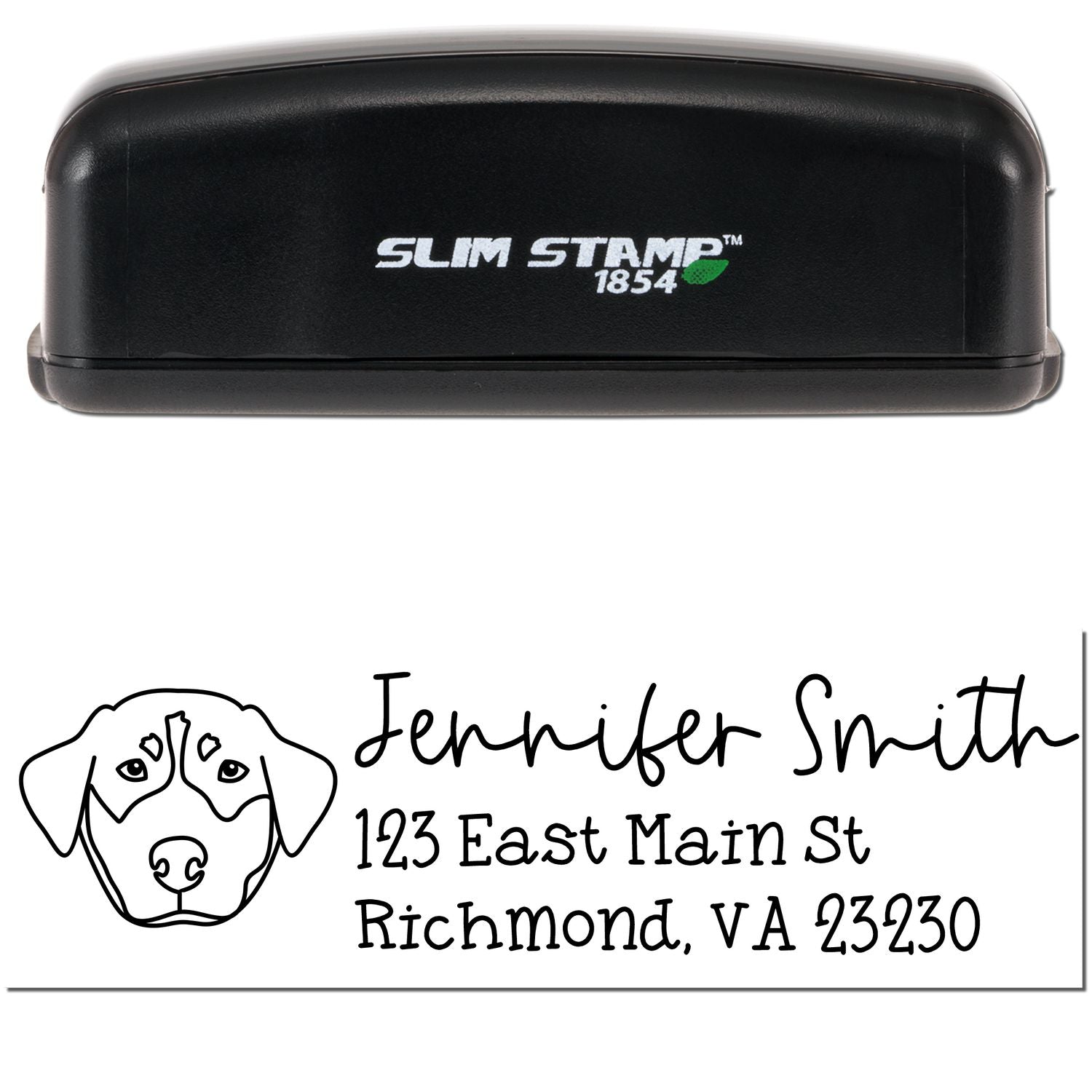 Slim Customized Address Stamp Rottweiler Dog Outline - Engineer Seal Stamps