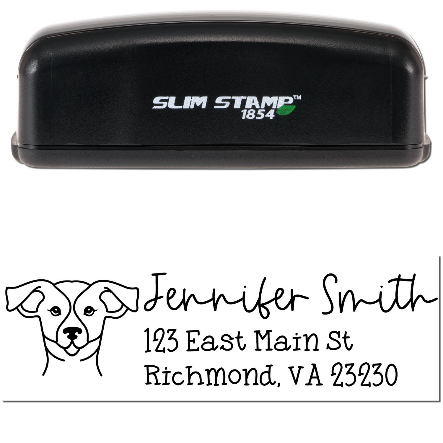 Slim Customized Address Stamp Russell Dog Outline - Engineer Seal Stamps