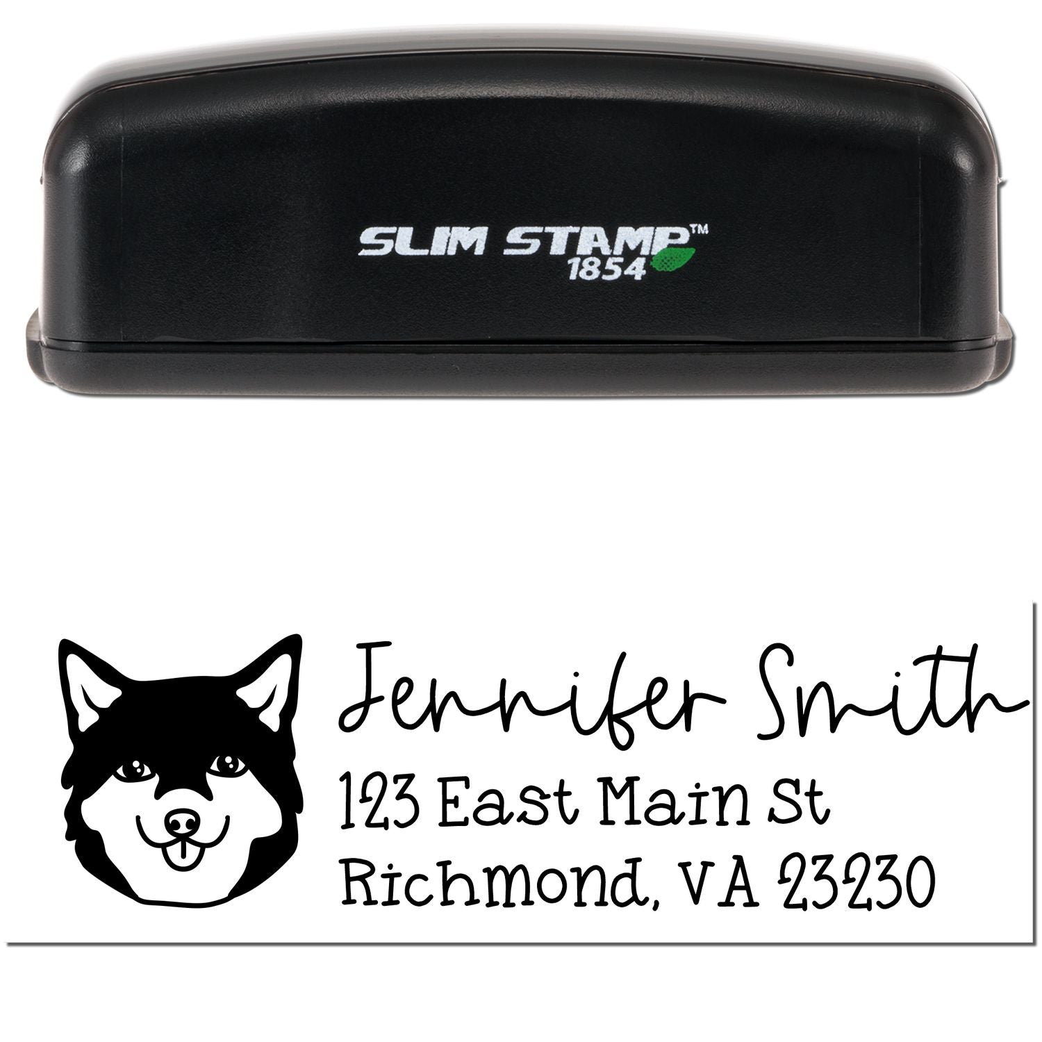 Slim Customized Address Stamp Shiba Dog Outline - Engineer Seal Stamps