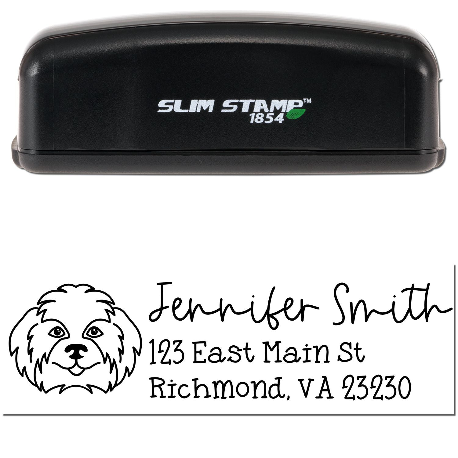 Slim Customized Address Stamp Shih Tzu Dog Outline - Engineer Seal Stamps