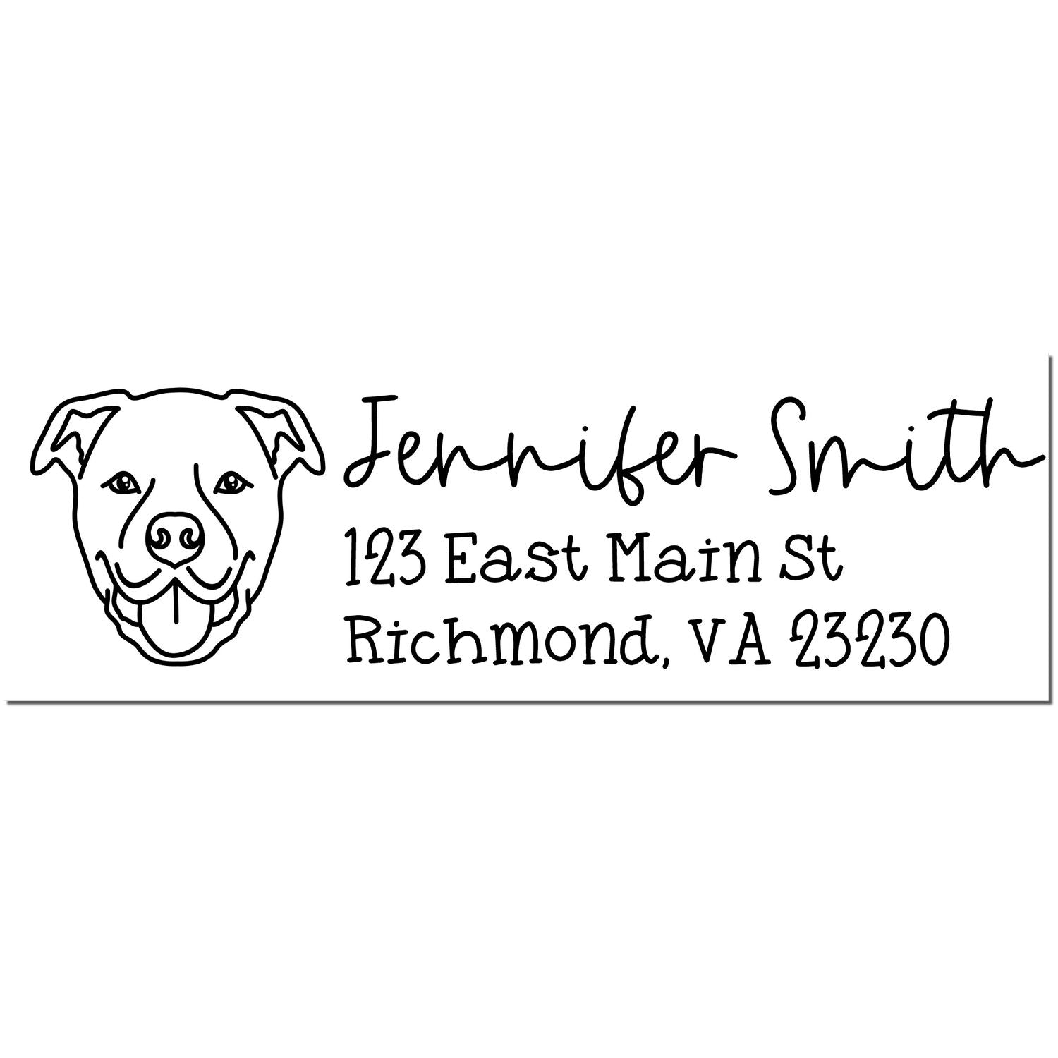 Slim Customized Address Stamp Staffordshire Bull Terrier Dog Outline - Engineer Seal Stamps