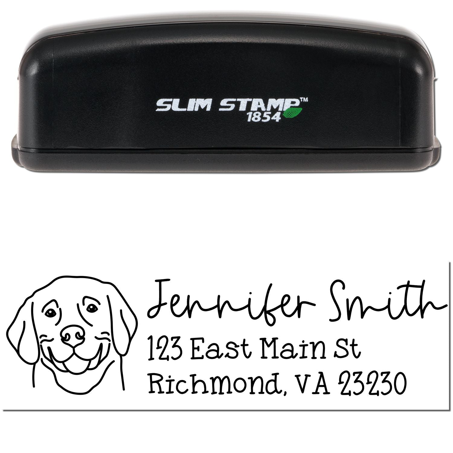 Slim Customized Address Stamp Weimaraner Dog Outline - Engineer Seal Stamps