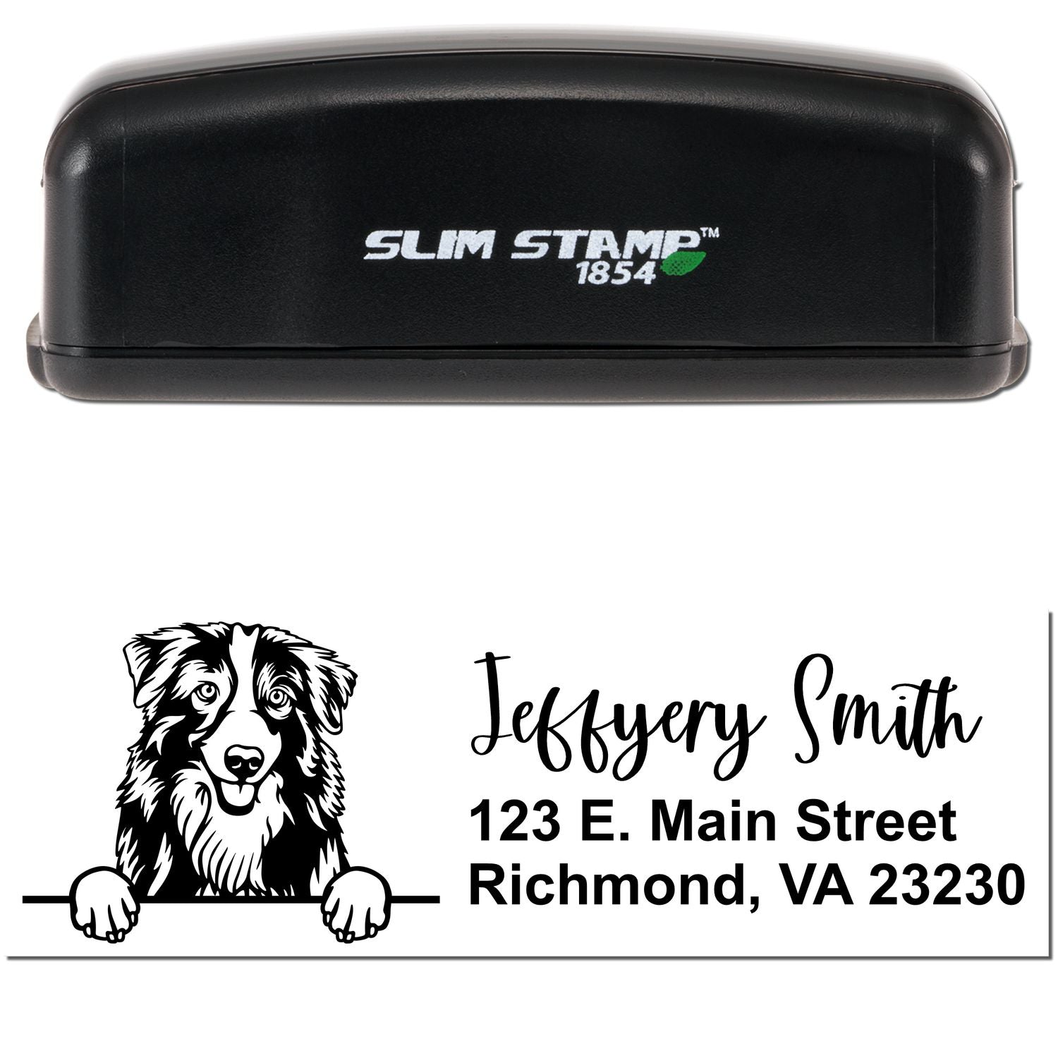 Slim Australian Shepherd Pre-Inked Customized Stamp - Engineer Seal Stamps