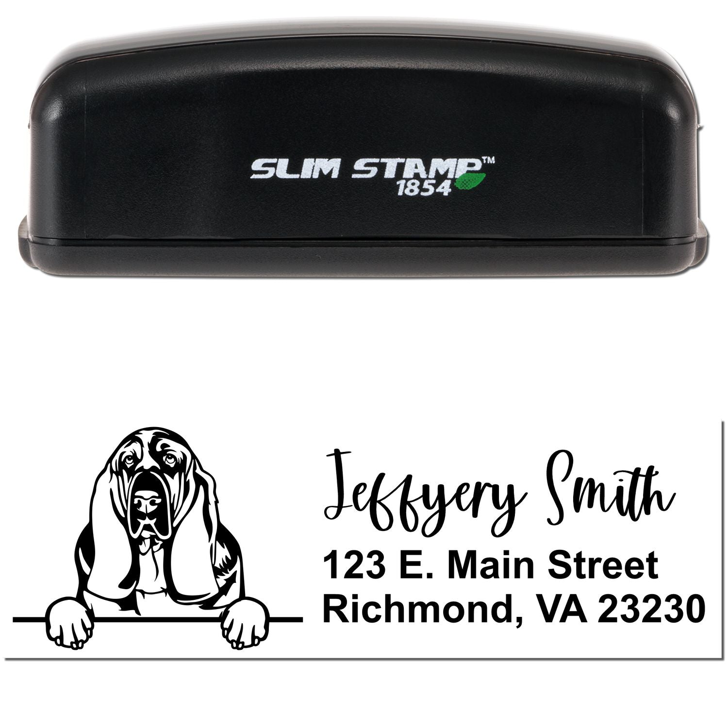 Slim Basset Hound Pre-Inked Customized Stamp - Engineer Seal Stamps