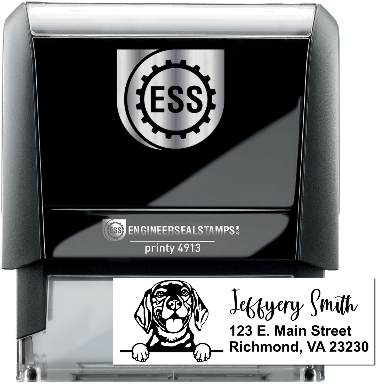 Beagle Name and Address Stamp Self-Inking - Engineer Seal Stamps
