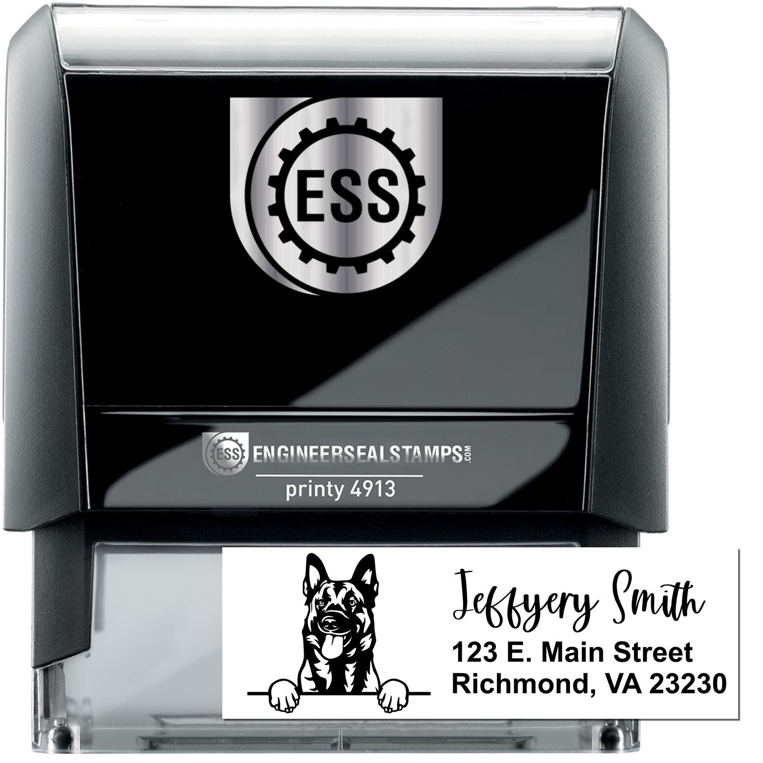 Belgian Malinois Name and Address Stamp Self-Inking - Engineer Seal Stamps