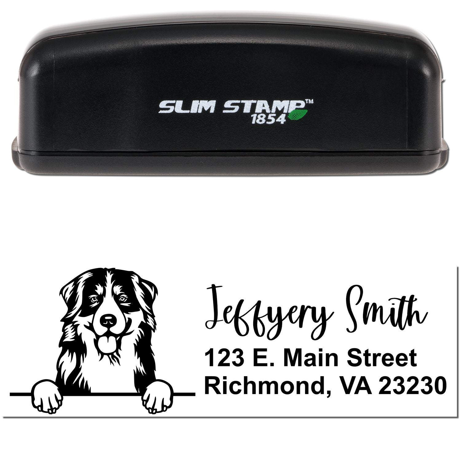 Slim Bernese Mountain Dog Pre-Inked Customized Stamp - Engineer Seal Stamps