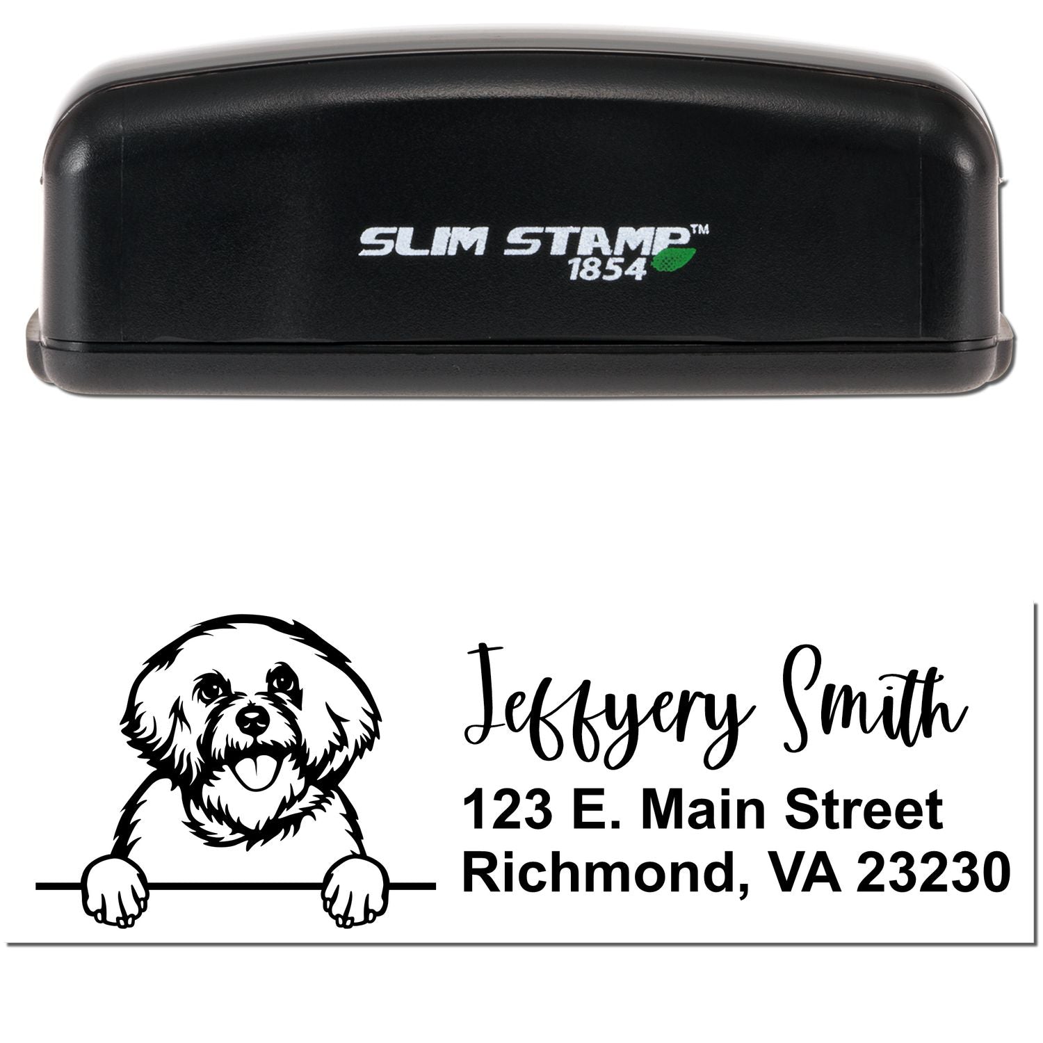 Slim Bichon Frise Pre-Inked Customized Stamp - Engineer Seal Stamps