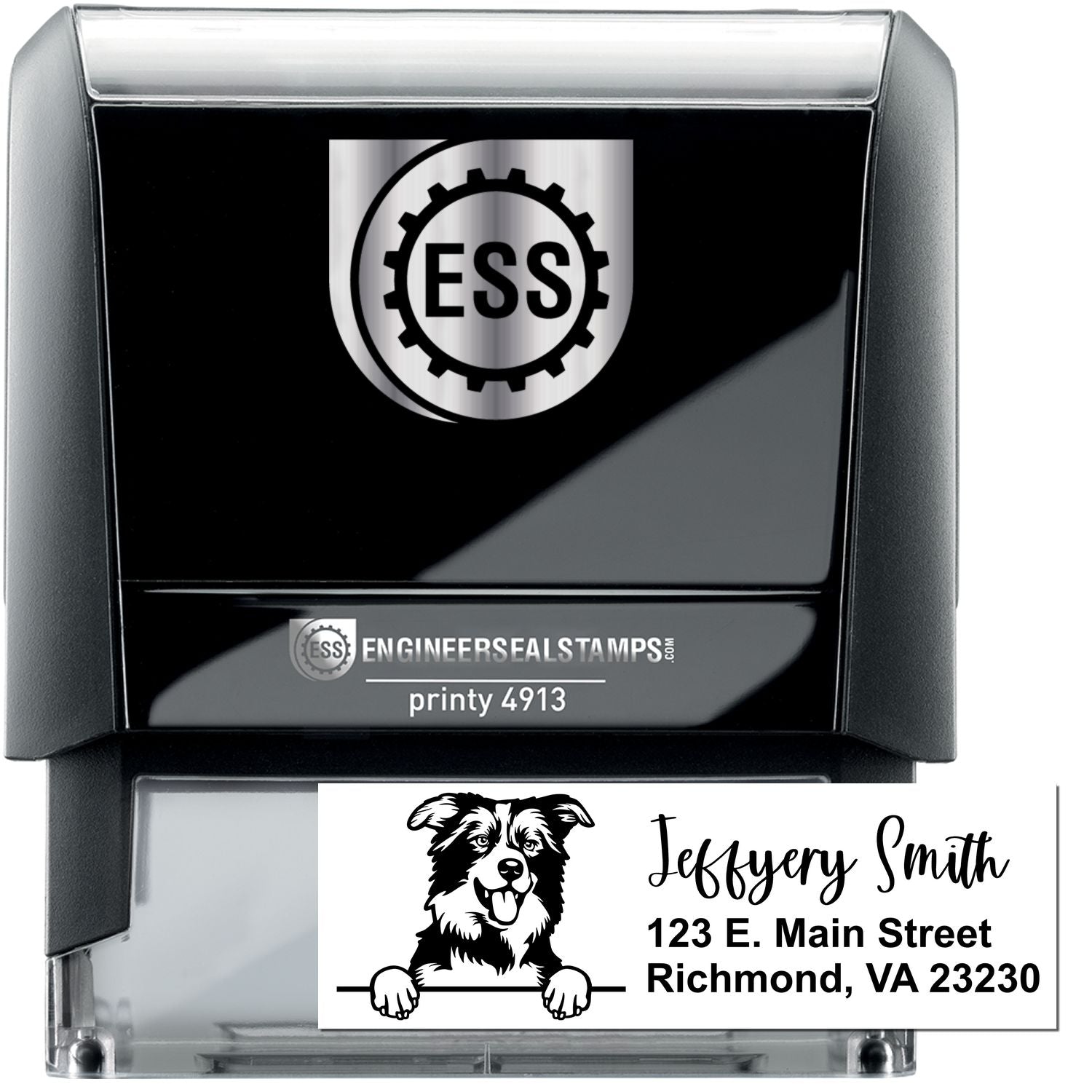 Border Collies Name and Address Stamp Self-Inking - Engineer Seal Stamps
