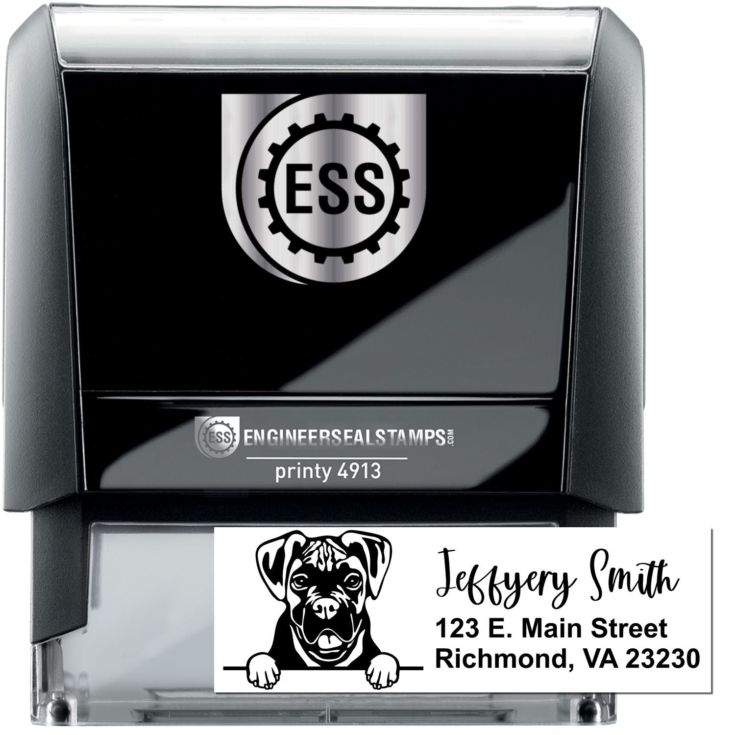 Boxer Name and Address Stamp Self-Inking - Engineer Seal Stamps