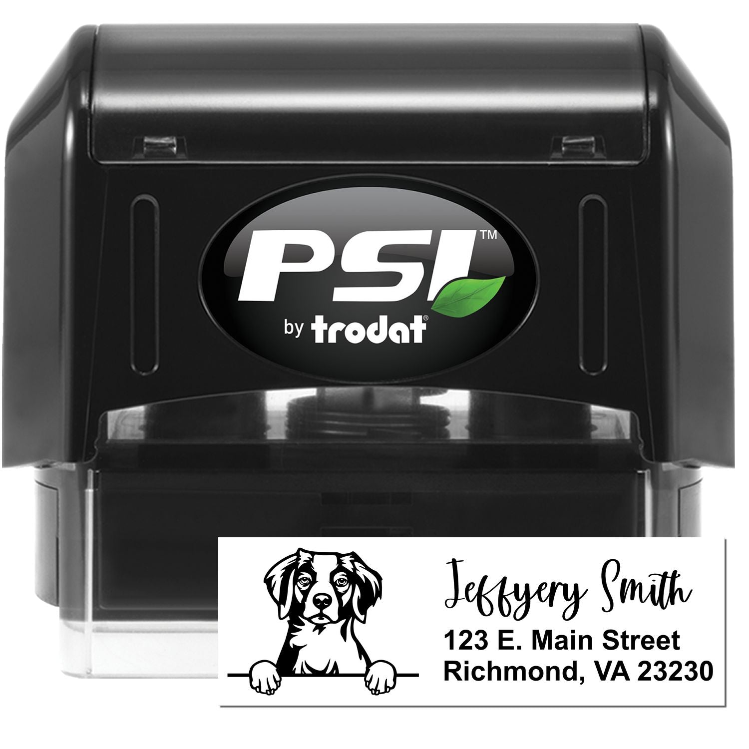 Pre-Inked Brittany Dog Personalized Address Stamp - Engineer Seal Stamps