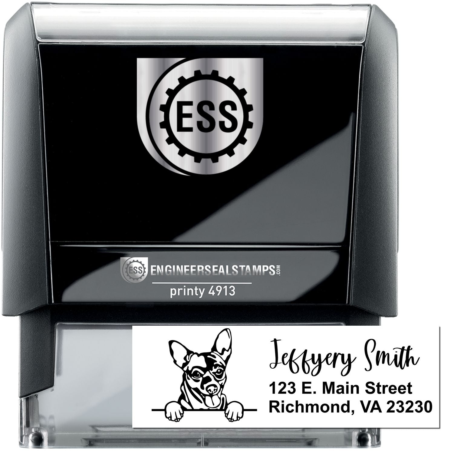 Chihuahua Name and Address Stamp Self-Inking - Engineer Seal Stamps
