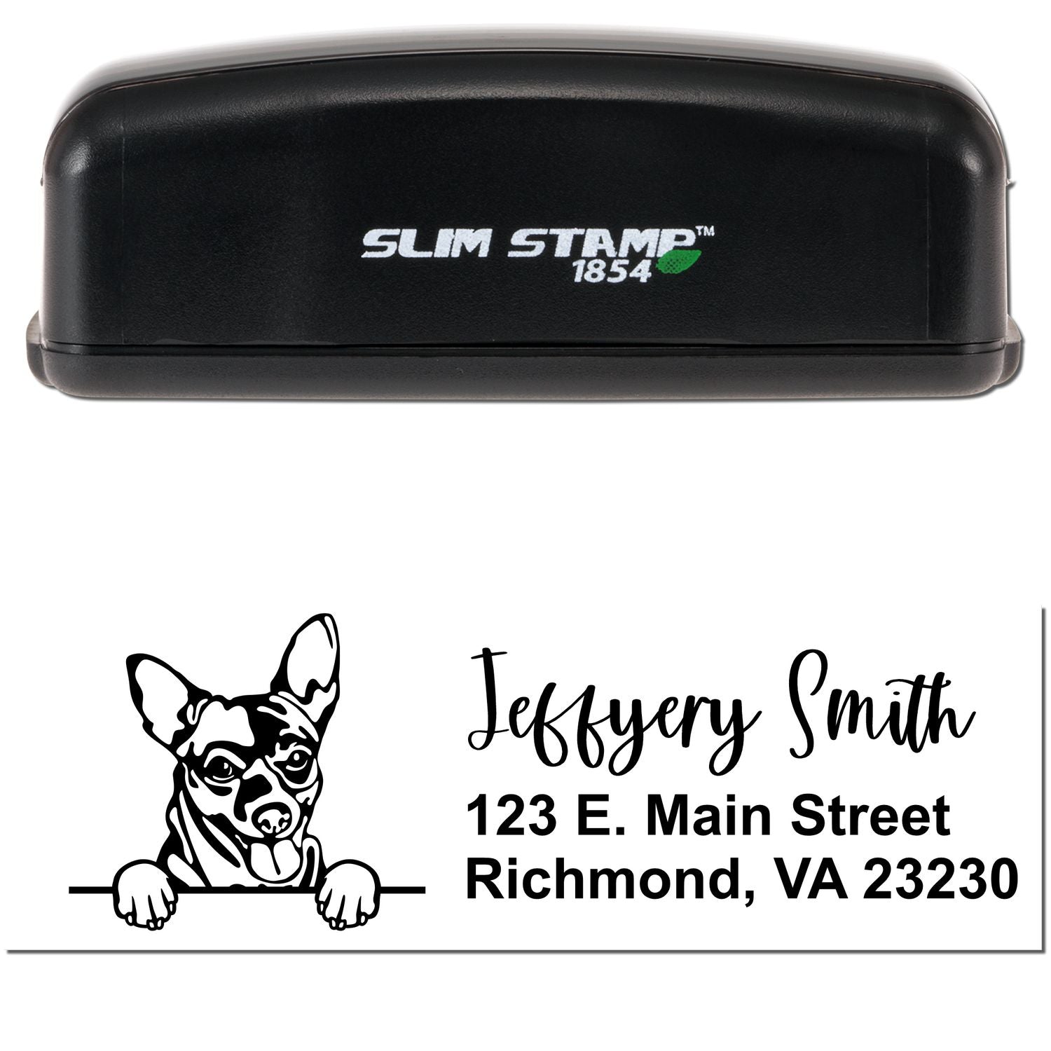 Slim Chihuahua Pre-Inked Customized Stamp - Engineer Seal Stamps