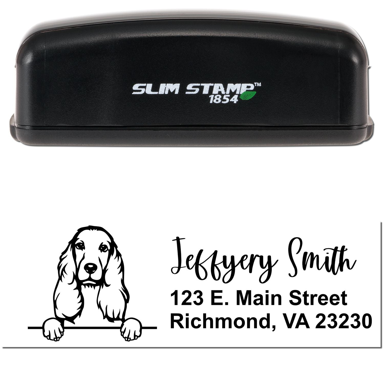 Slim Cocker Spaniel Pre-Inked Customized Stamp - Engineer Seal Stamps
