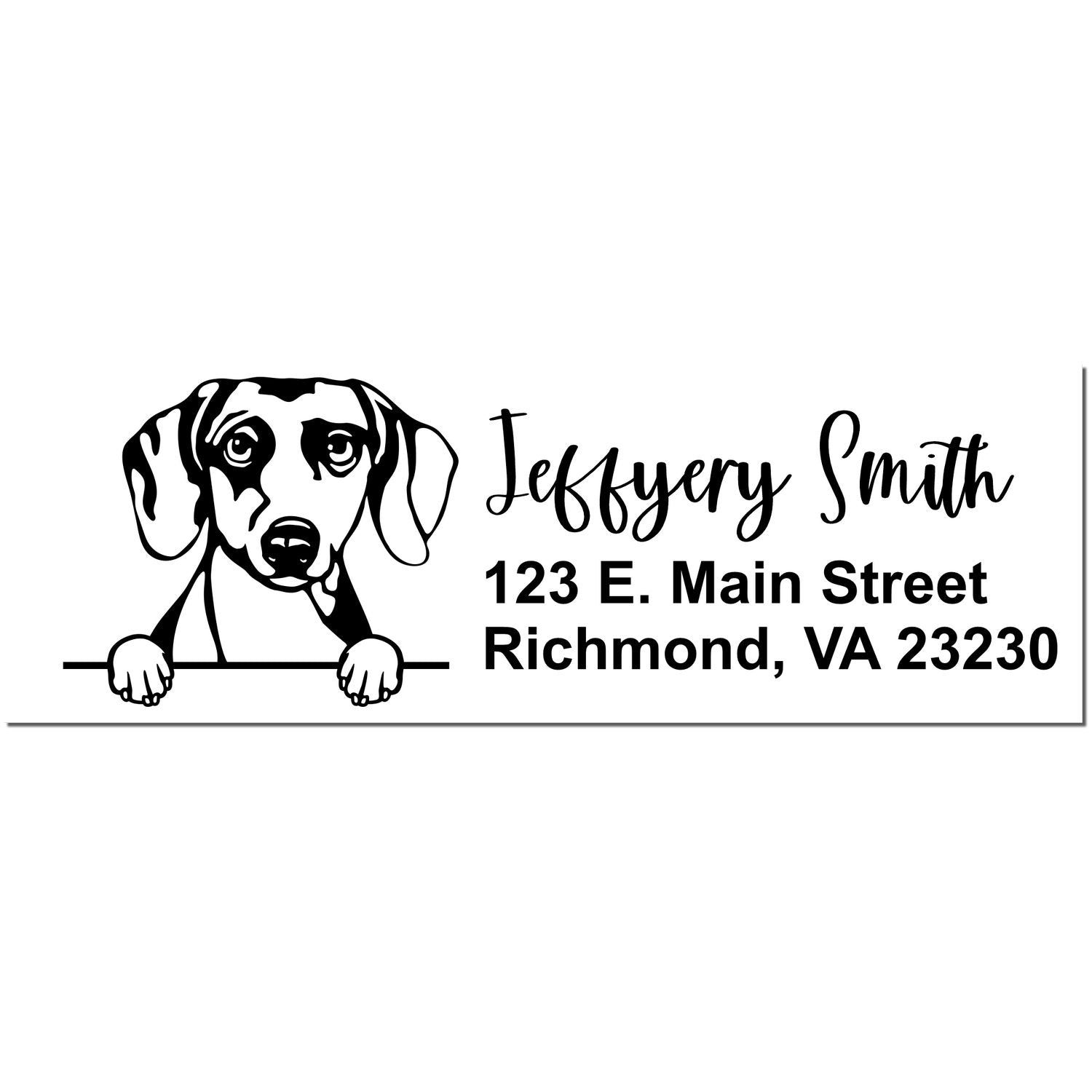 Pre-Inked Daschound Dog Personalized Address Stamp - Engineer Seal Stamps
