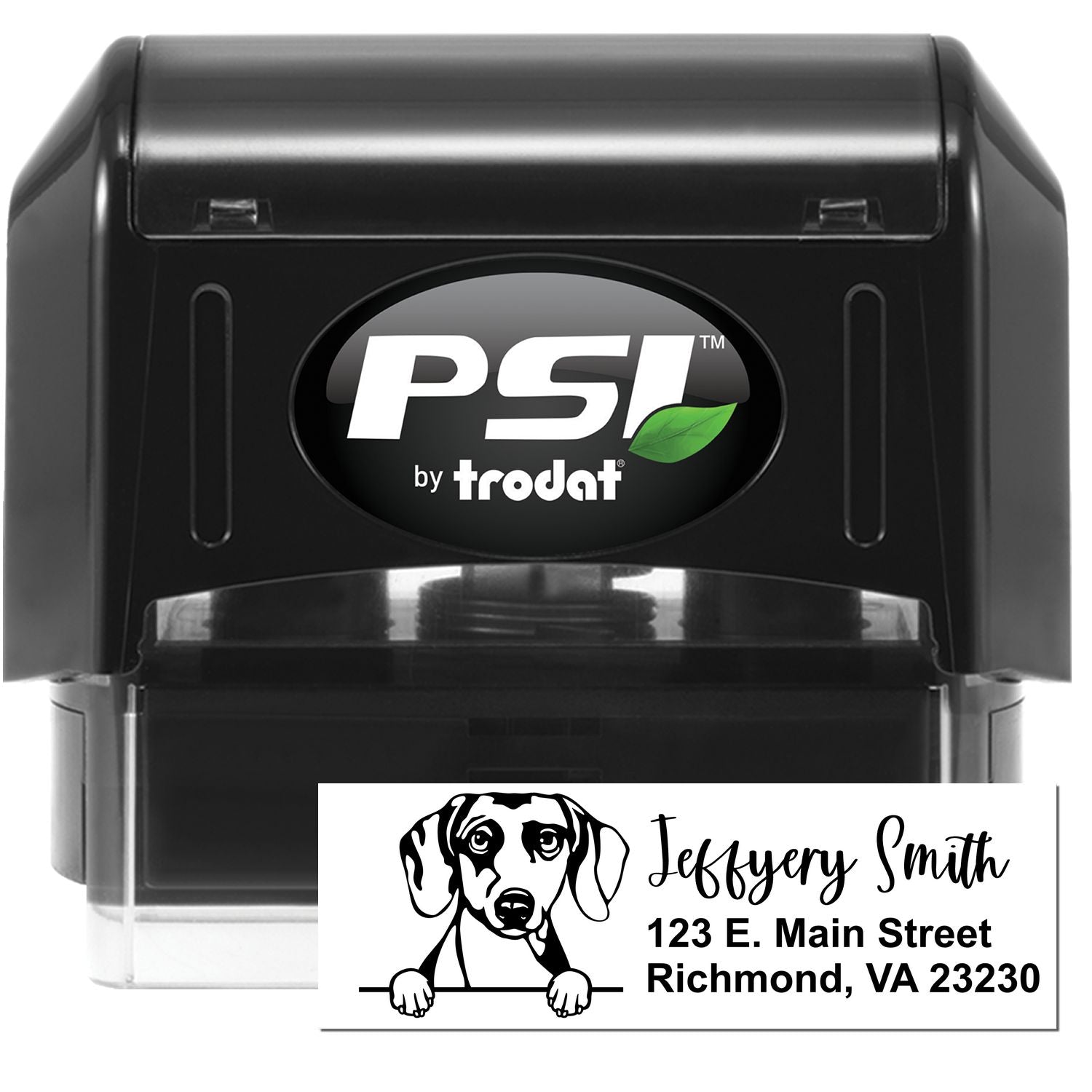 Pre-Inked Daschound Dog Personalized Address Stamp - Engineer Seal Stamps
