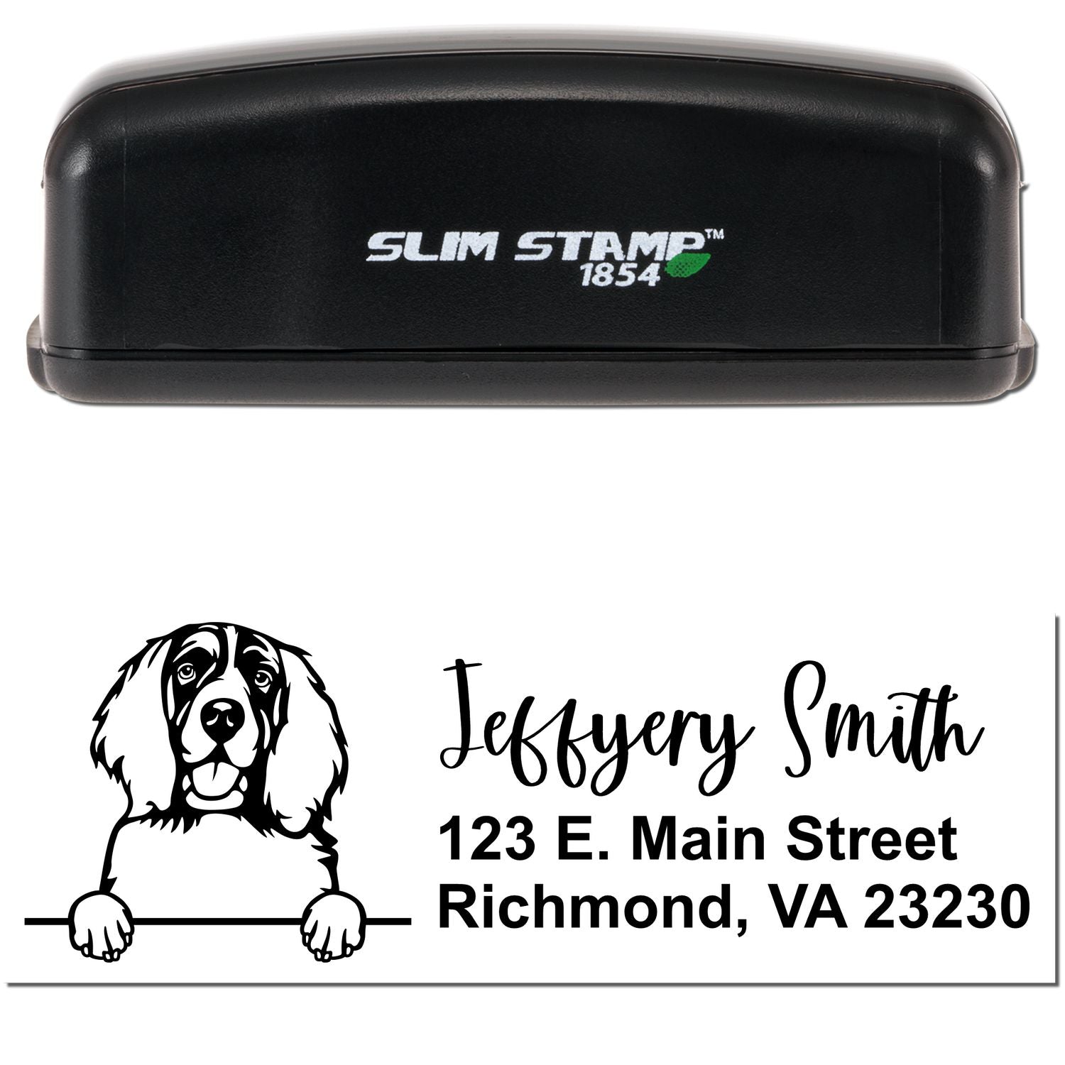 Slim English Springer Spaniel Pre-Inked Customized Stamp - Engineer Seal Stamps