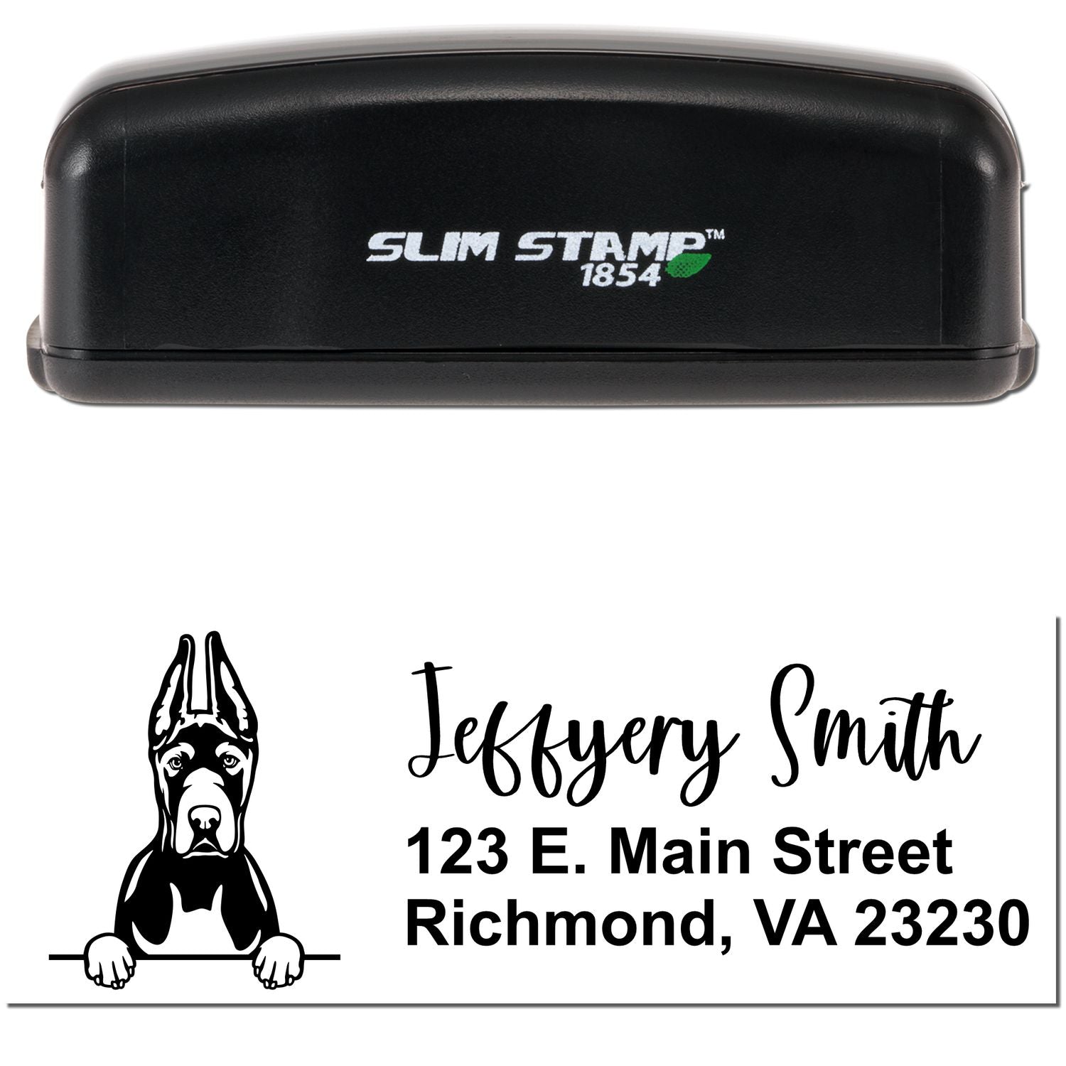 Slim Great Dane Cropped Ears Pre-Inked Customized Stamp - Engineer Seal Stamps