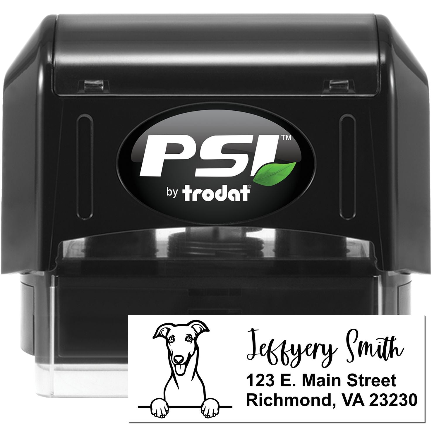 Pre-Inked Greyhound Dog Personalized Address Stamp - Engineer Seal Stamps