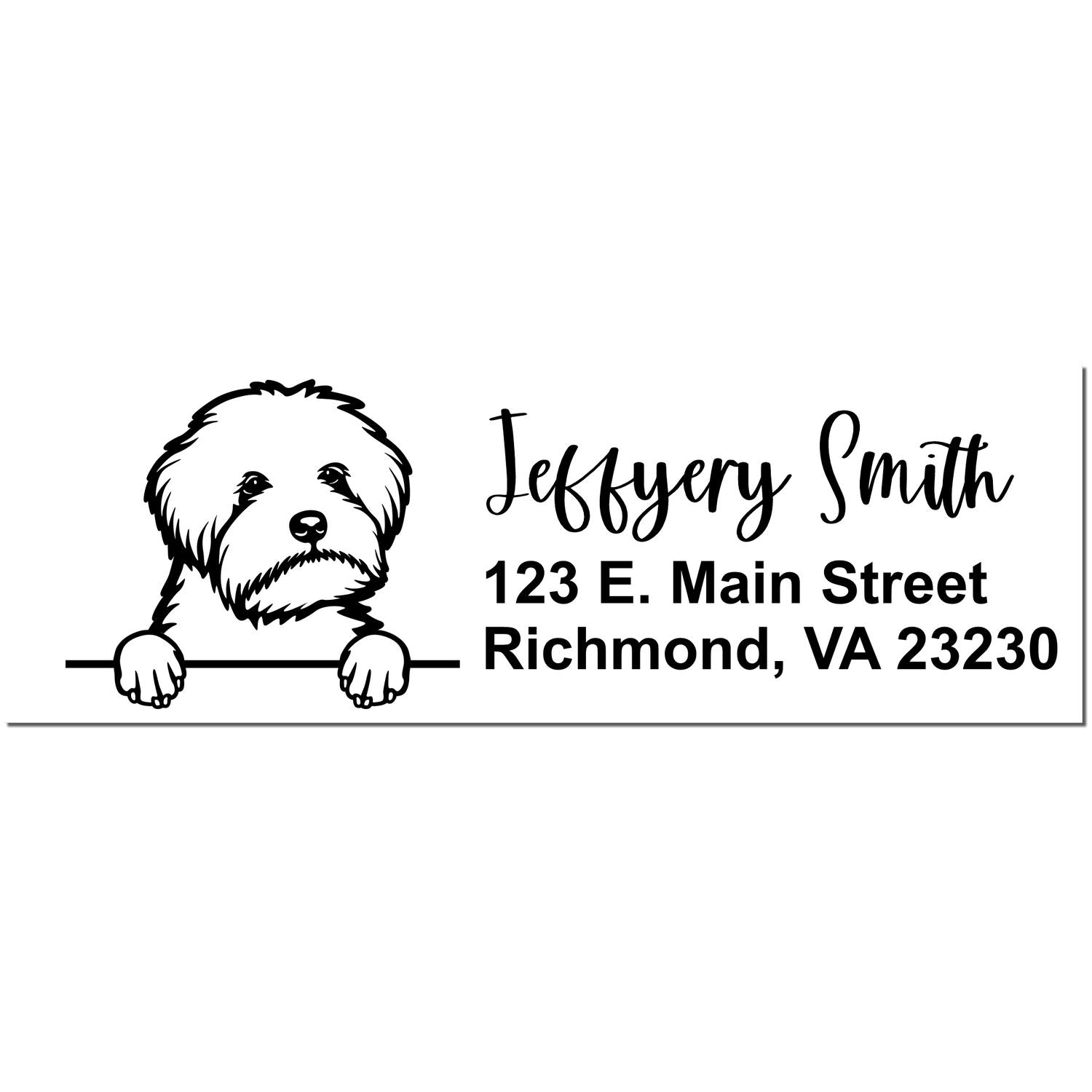 Pre-Inked Maltipoo Dog Personalized Address Stamp - Engineer Seal Stamps