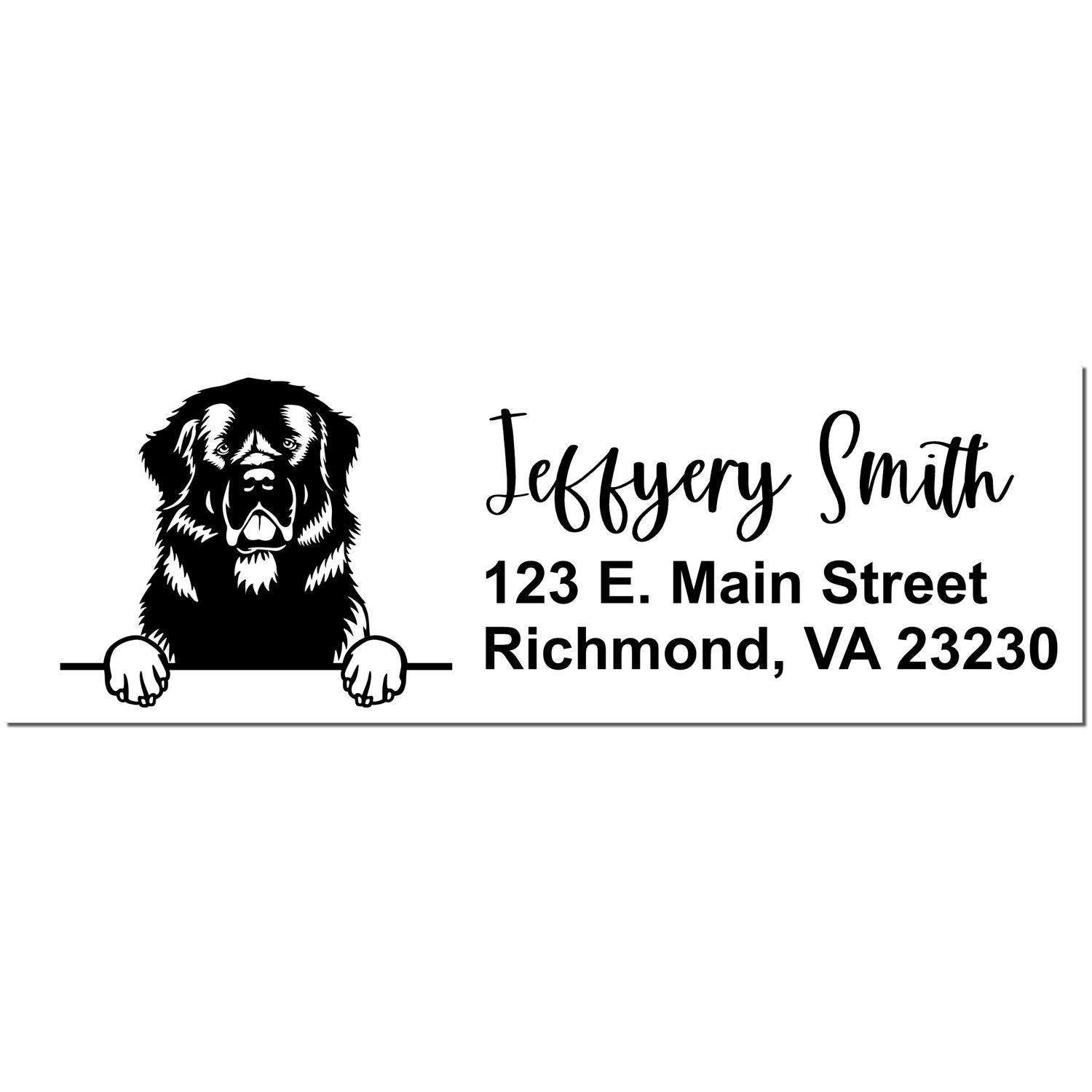 Pre-Inked Newfoundland Dog Personalized Address Stamp - Engineer Seal Stamps