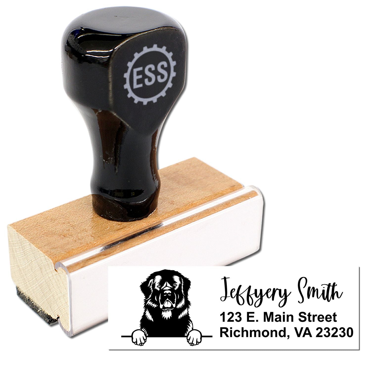 Peeking Newfoundland Name and Address Rubber Stamp - Engineer Seal Stamps