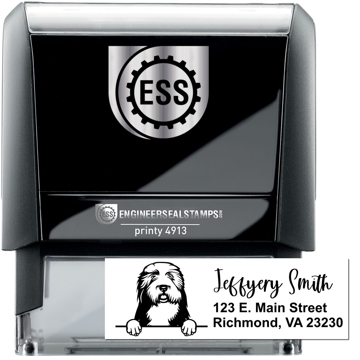 Old English Sheepdogs Name and Address Stamp Self-Inking - Engineer Seal Stamps