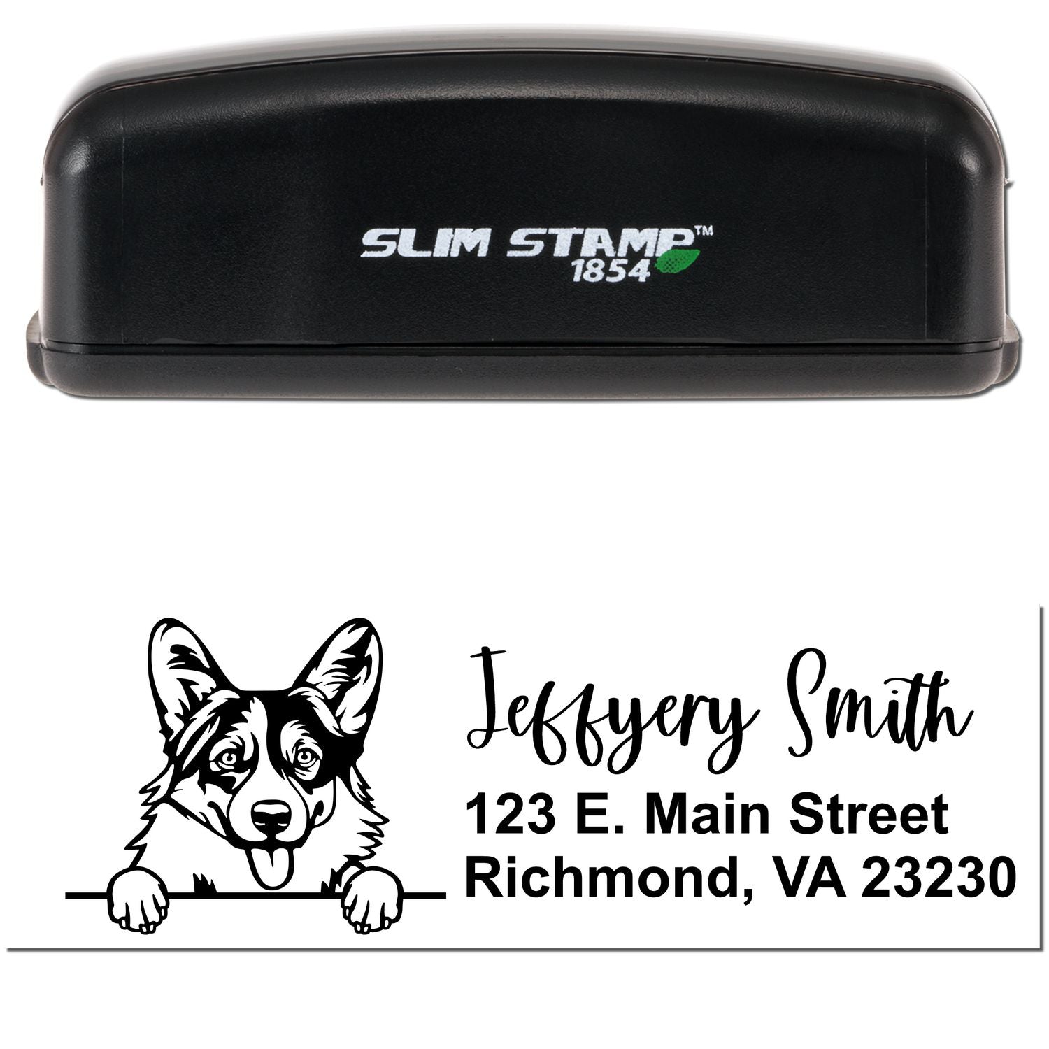 Slim Pembroke Welsh Corgis Pre-Inked Customized Stamp - Engineer Seal Stamps