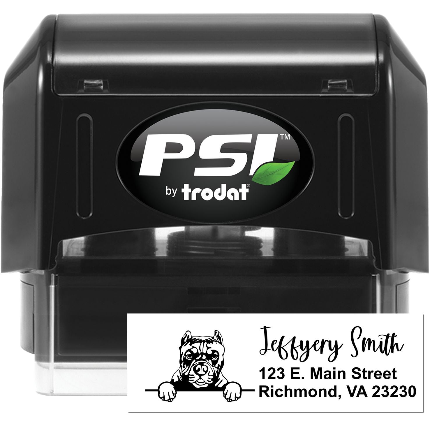 Pre-Inked Pitbull Dog Personalized Address Stamp - Engineer Seal Stamps