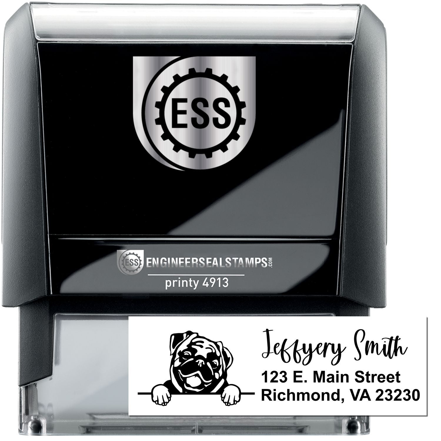 Pug Name and Address Stamp Self-Inking - Engineer Seal Stamps