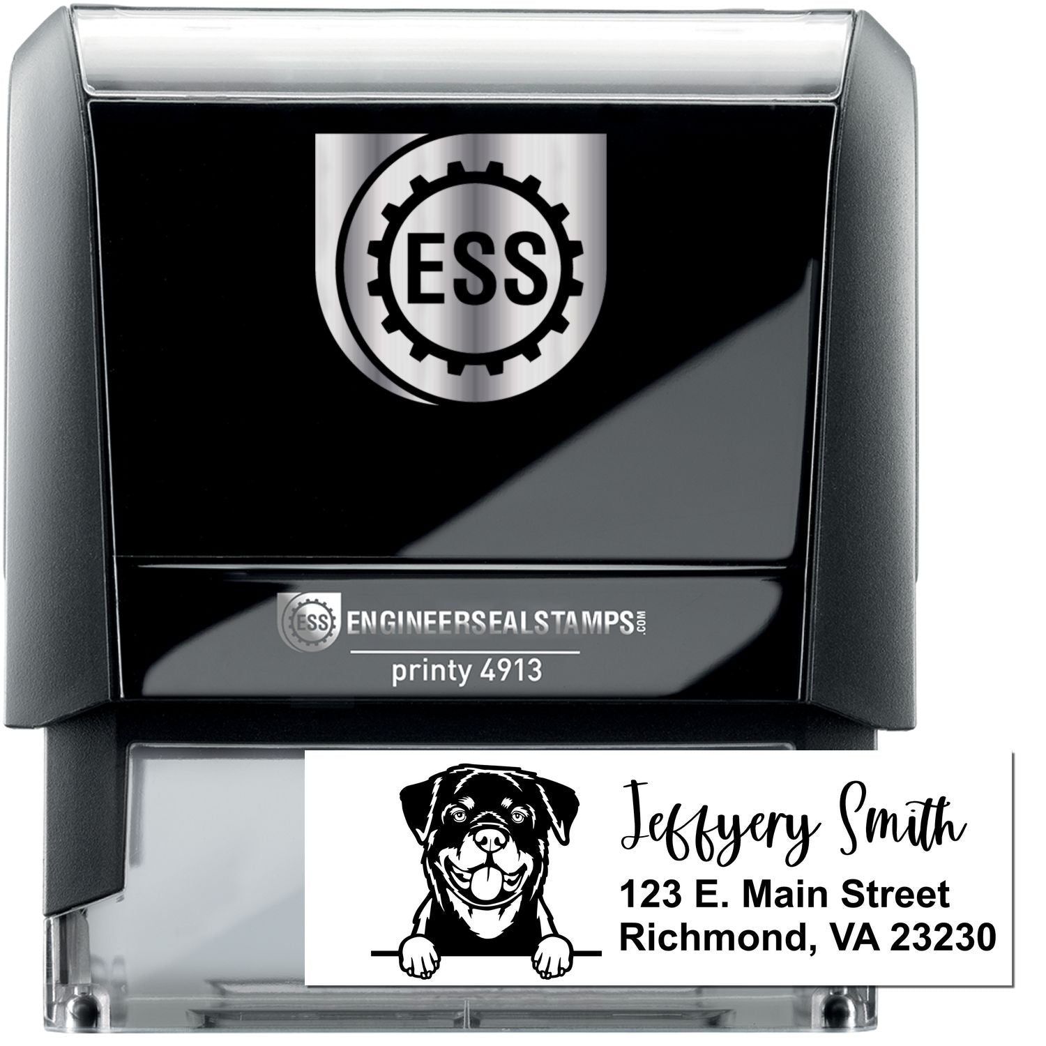 Rottweiler Name and Address Stamp Self-Inking - Engineer Seal Stamps