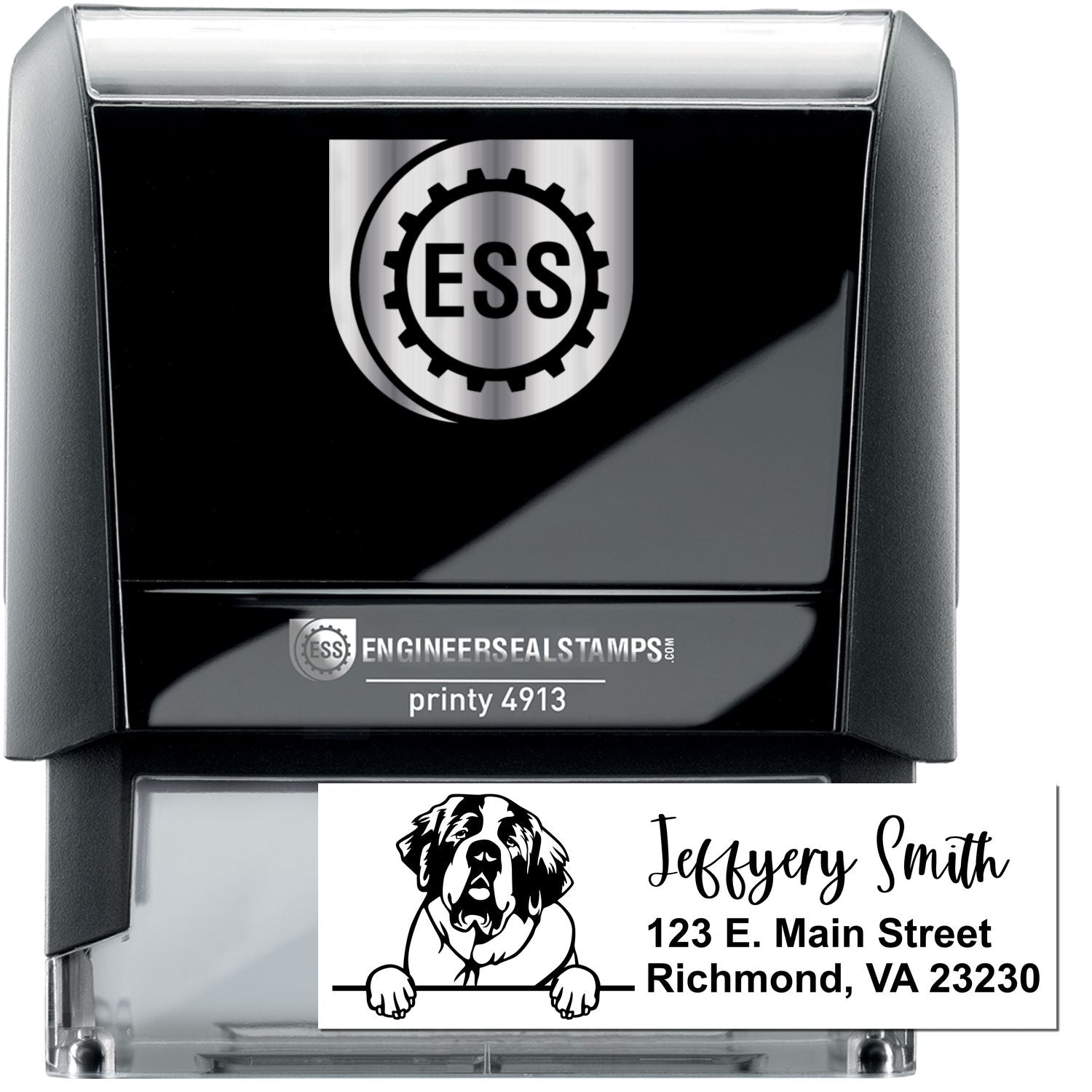 Saint Bernard Name and Address Stamp Self-Inking - Engineer Seal Stamps
