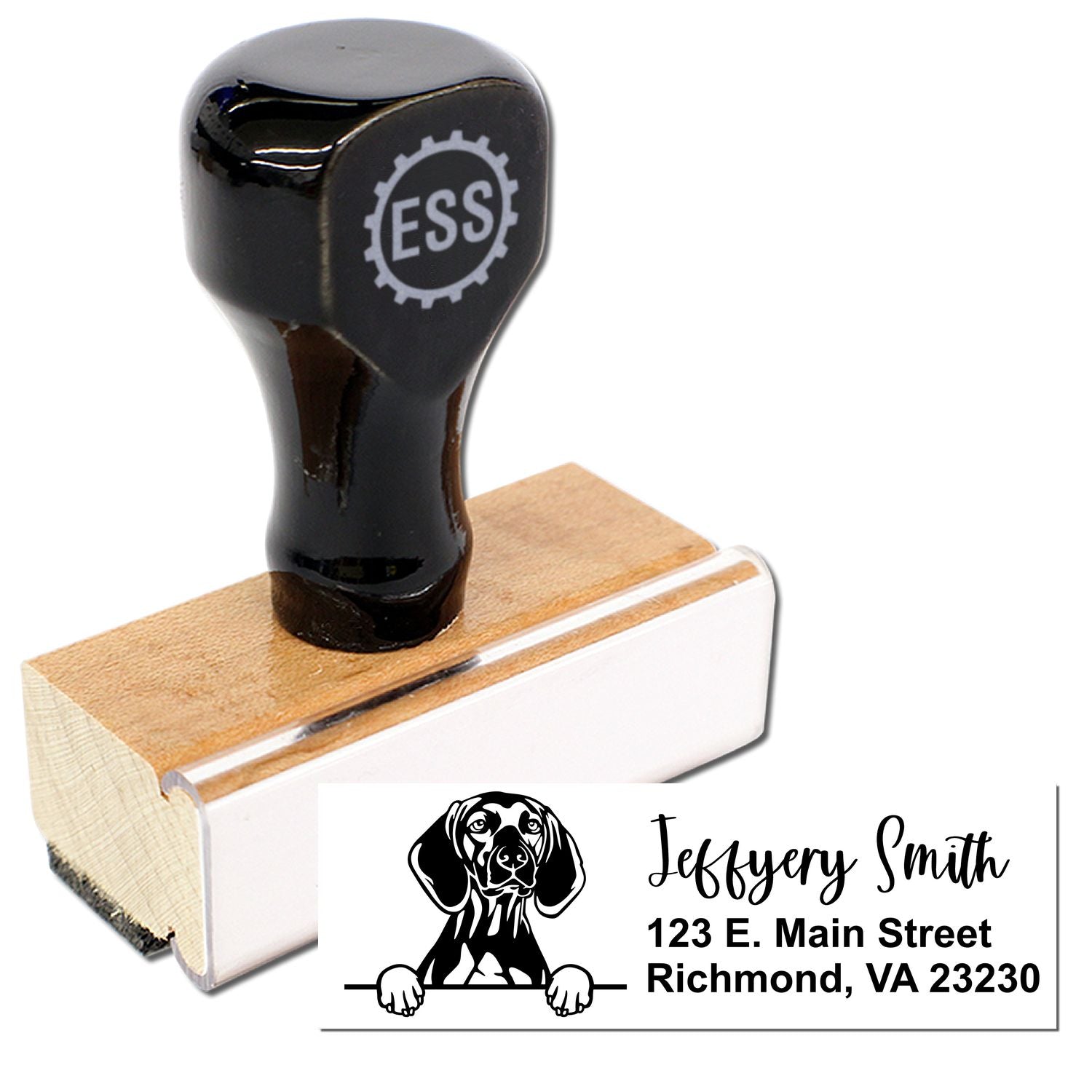 Peeking Vizslas Name and Address Rubber Stamp - Engineer Seal Stamps