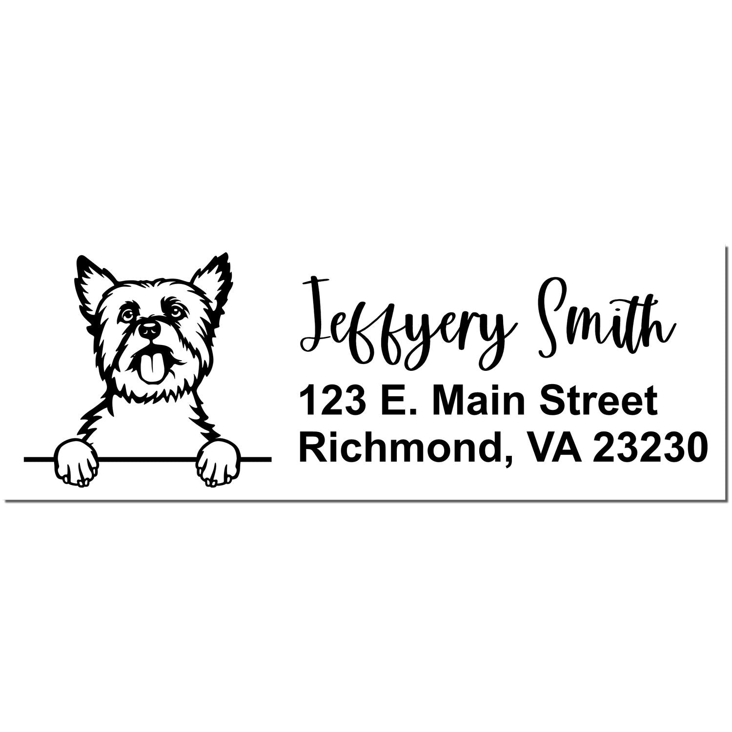 Yorkshire Terrier Name and Address Stamp Self-Inking - Engineer Seal Stamps