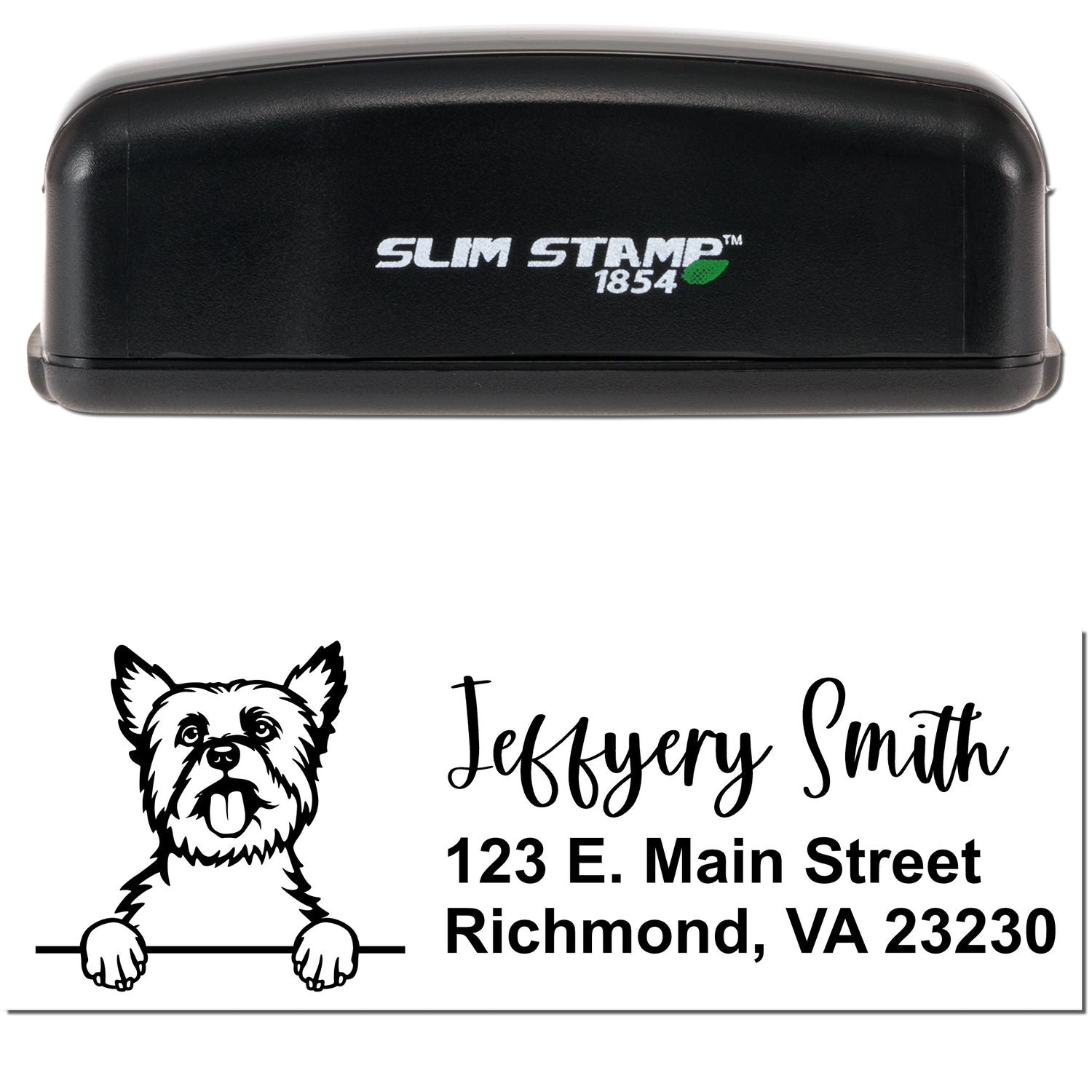Slim Yorkshire Terrier Pre-Inked Customized Stamp - Engineer Seal Stamps