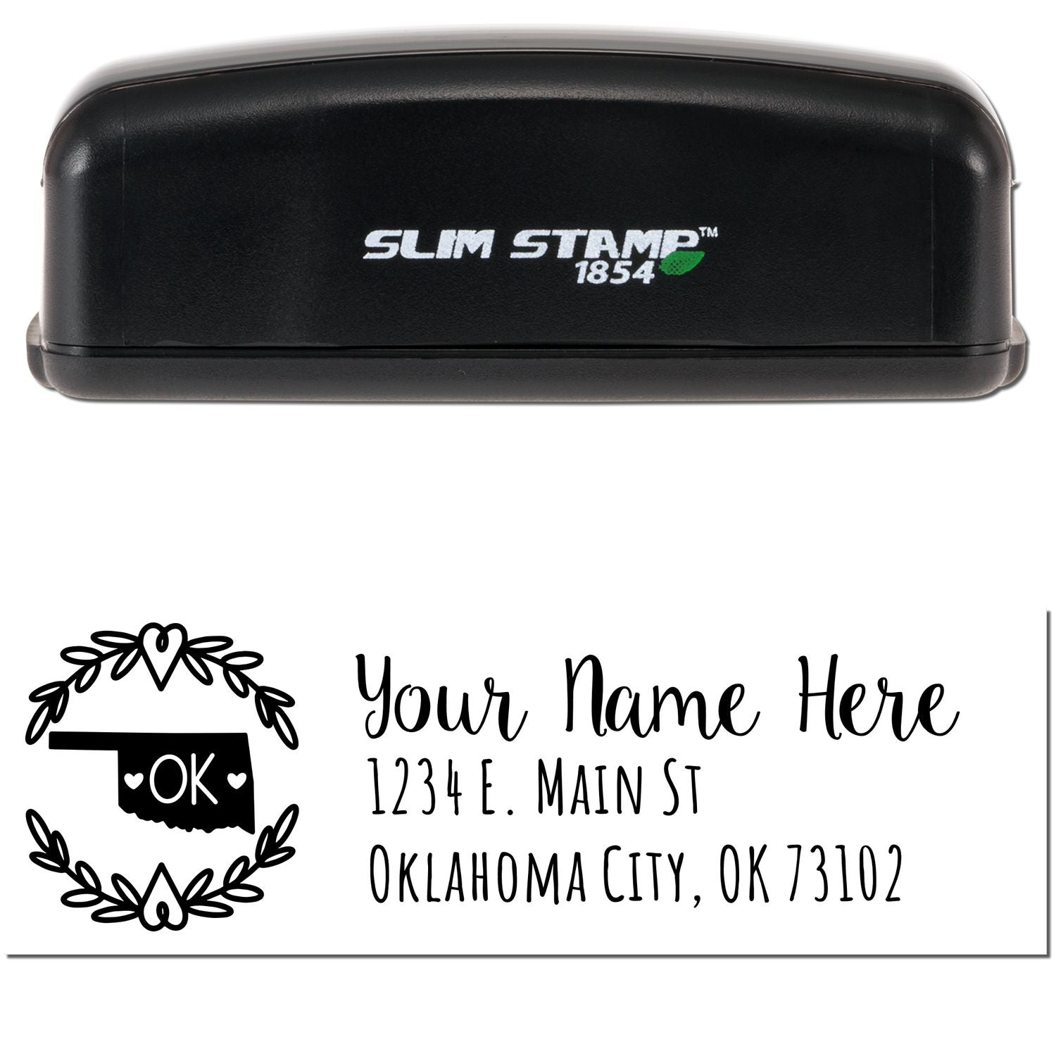 Slim Oklahoma Personalized Pre-Inked Address Stamp - Engineer Seal Stamps