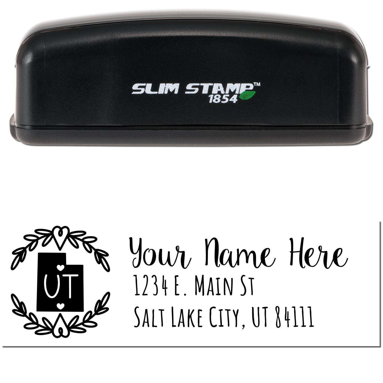 Slim Utah Personalized Pre-Inked Address Stamp - Engineer Seal Stamps