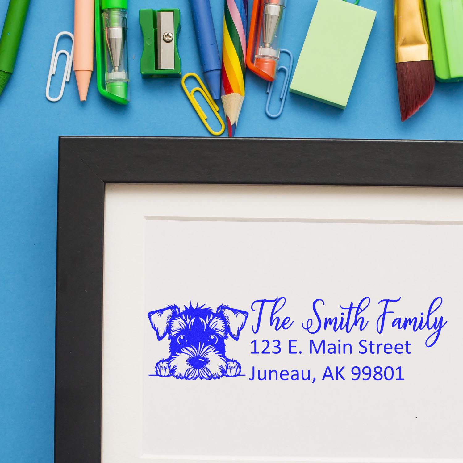 Airedale Terrier Pre-Inked Home Address Stamp - Engineer Seal Stamps