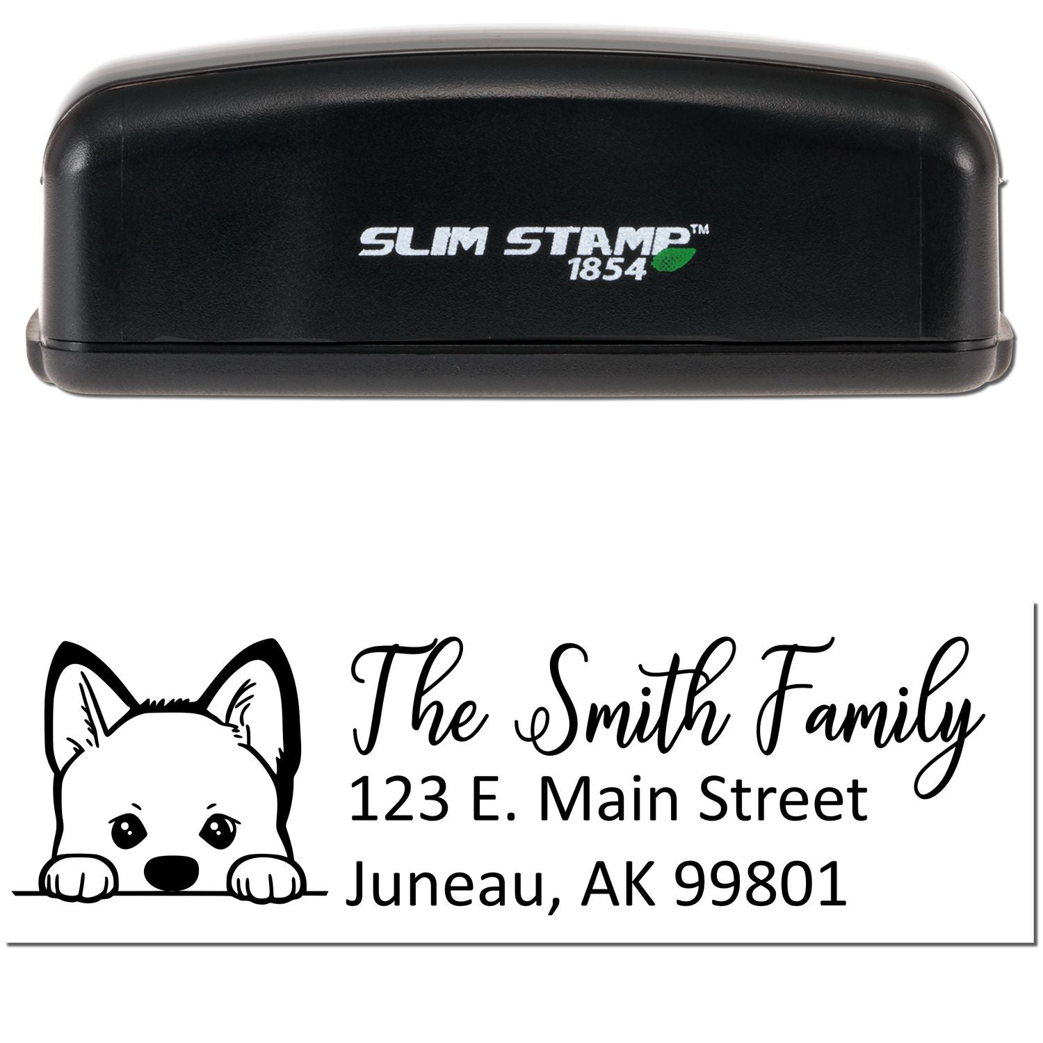 Slim Akita Dog Mail Address Stamp - Engineer Seal Stamps