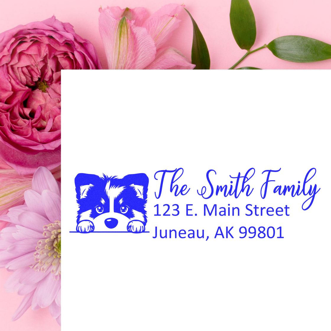 Alaskan Malamute Pre-Inked Home Address Stamp - Engineer Seal Stamps