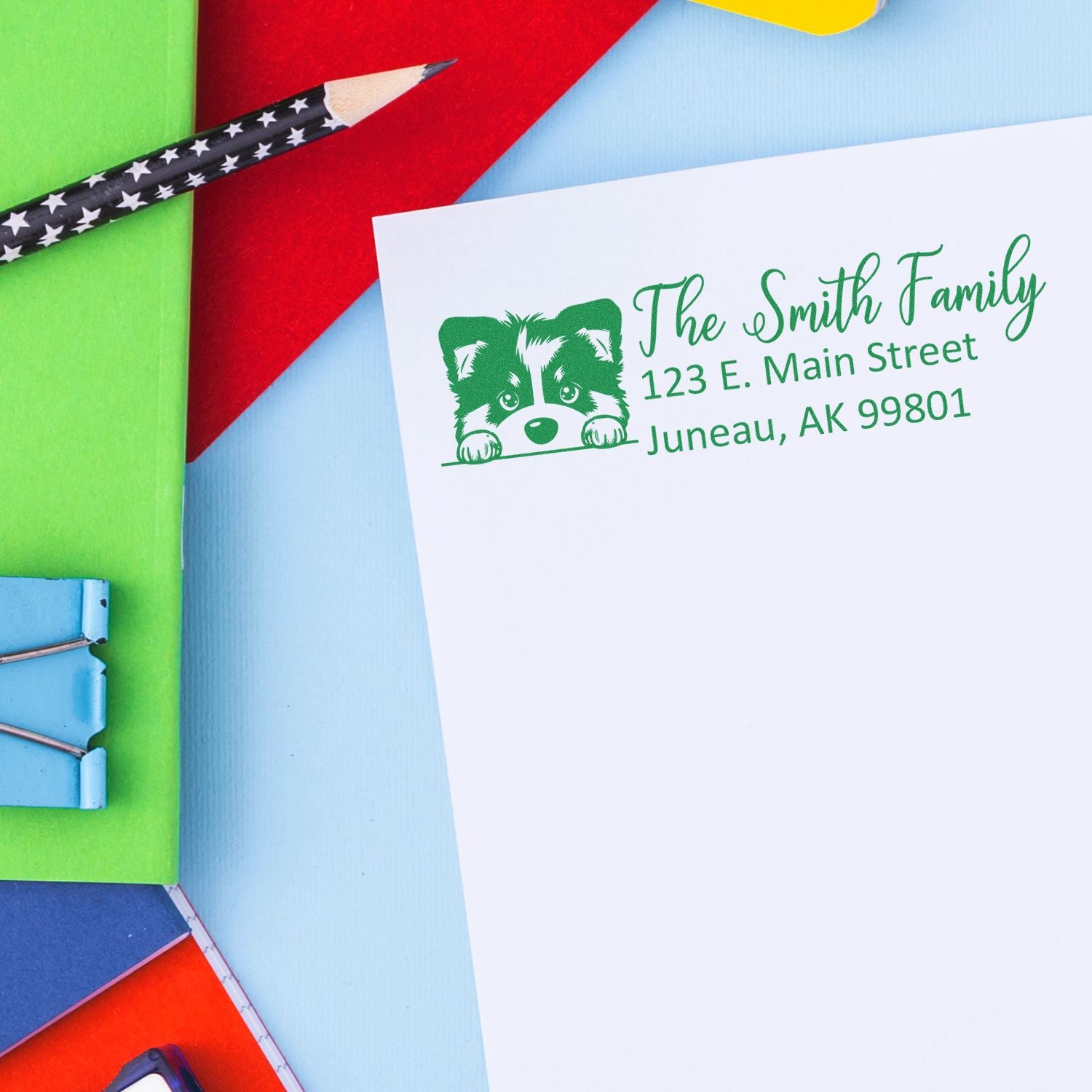 Customized Alaskan Malamute Self-Inking Home Address Stamp - Engineer Seal Stamps