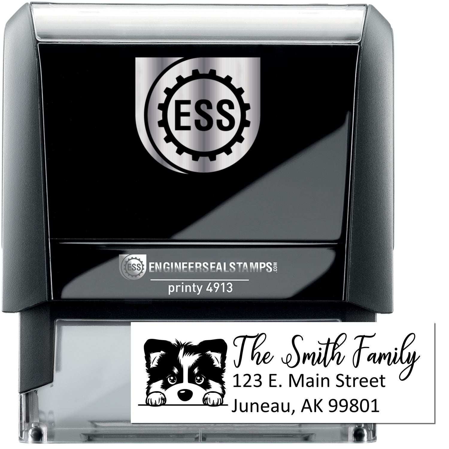 Customized Alaskan Malamute Self-Inking Home Address Stamp - Engineer Seal Stamps