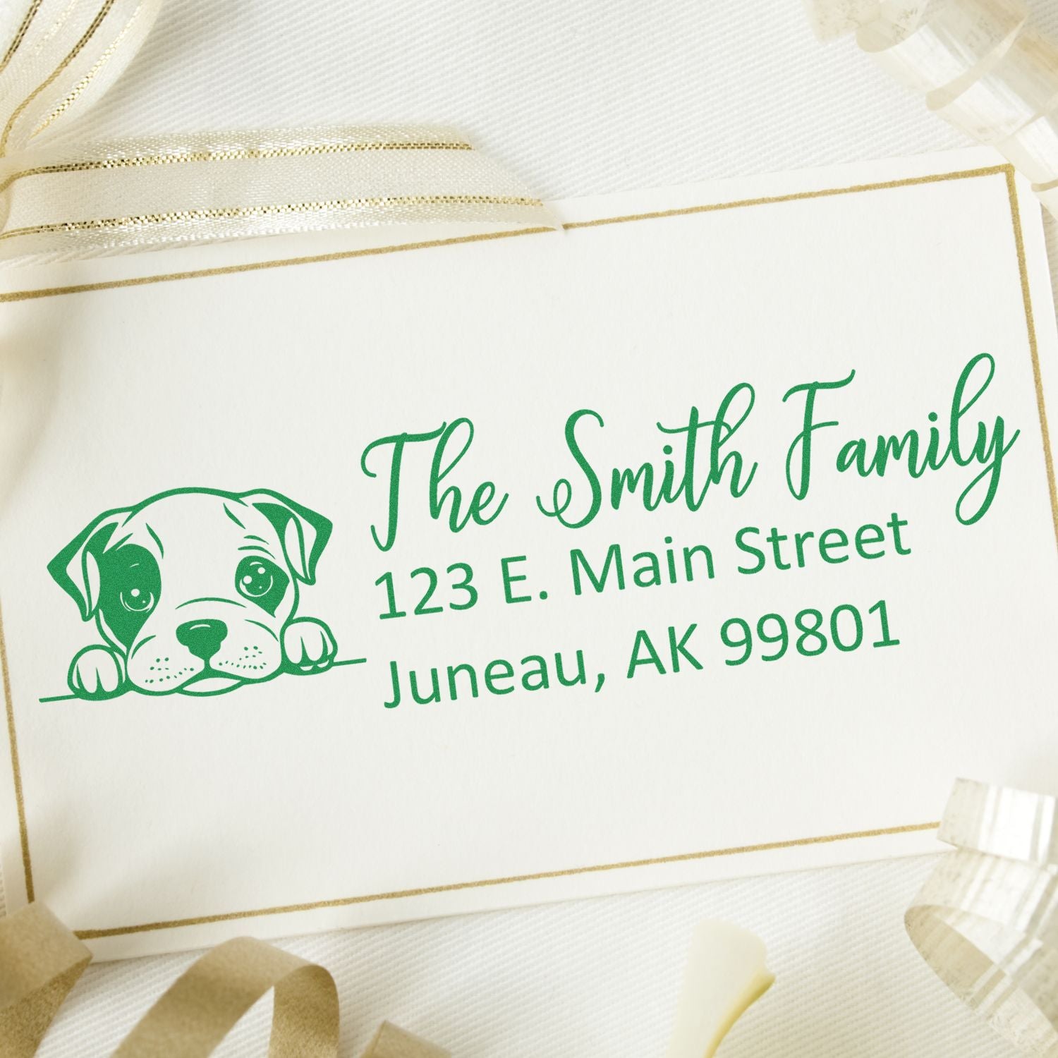 Customized American Staffordshire Terrier Self-Inking Home Address Stamp - Engineer Seal Stamps