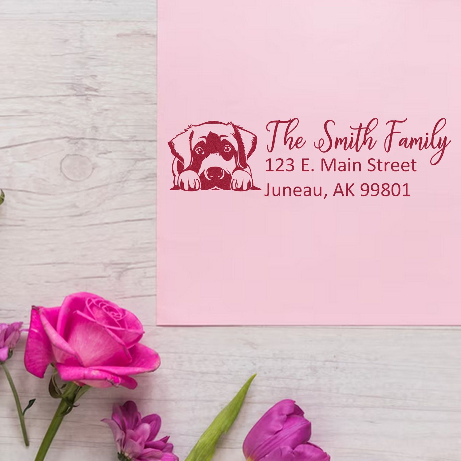 Slim Anatolian Shepherd Dog Mail Address Stamp - Engineer Seal Stamps